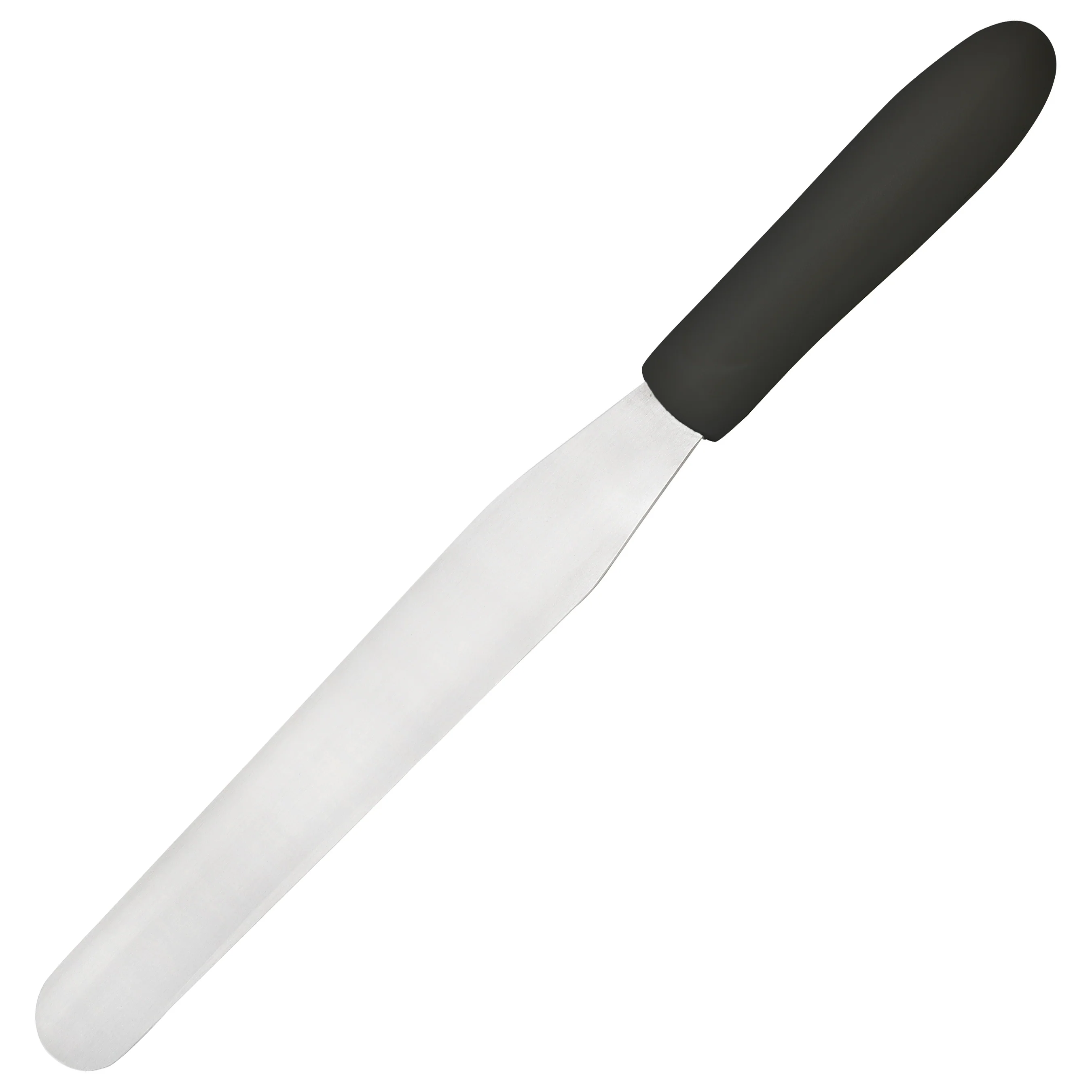 Winco TKPS-7 7-15/16 Inch Dishwasher Safe Bakery Spatula Stainless Steel Blade Black Handle - Image 2