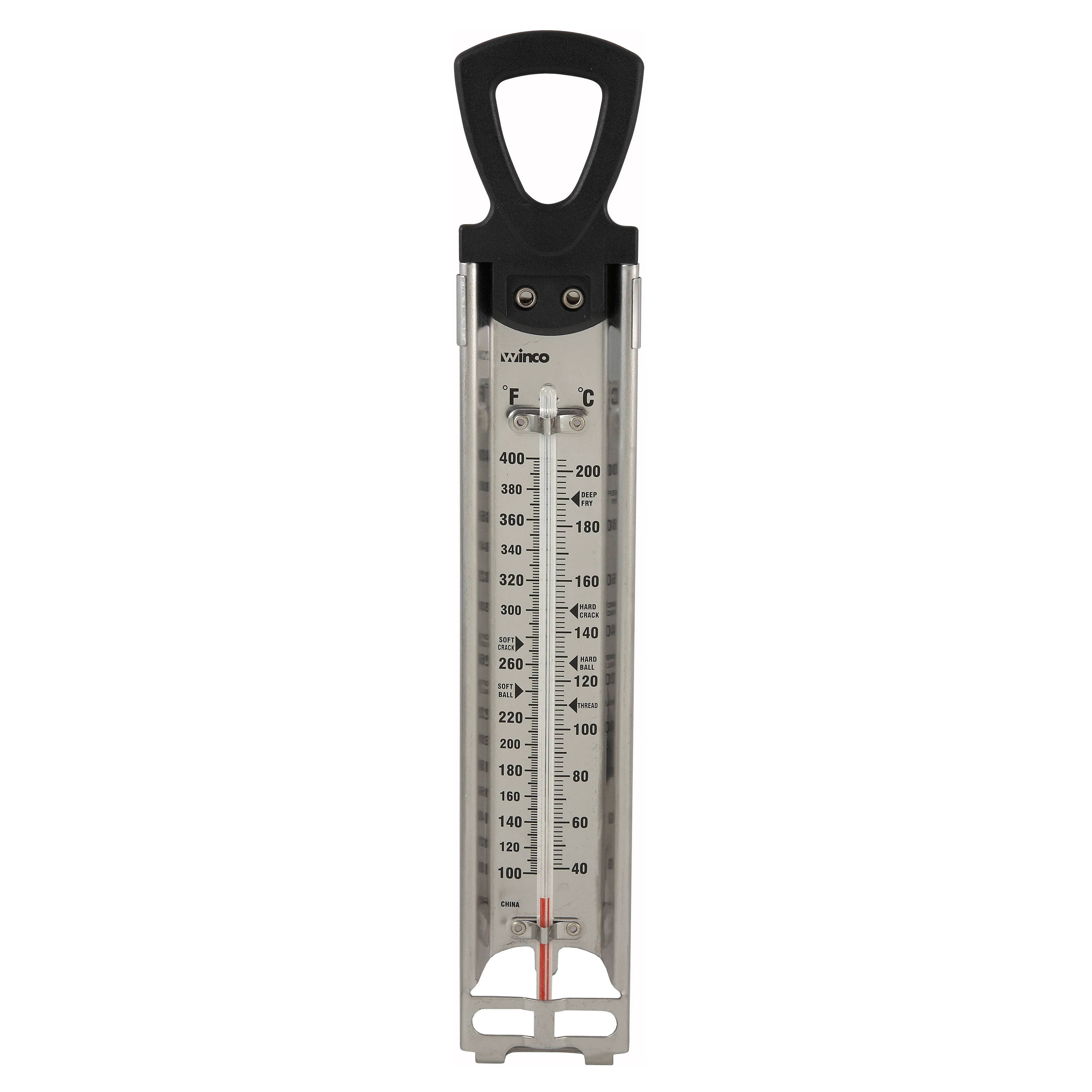 Winco TMT-CDF4 2 Inch Paddle Type Deep Fry Candy Thermometer with Pot Clip