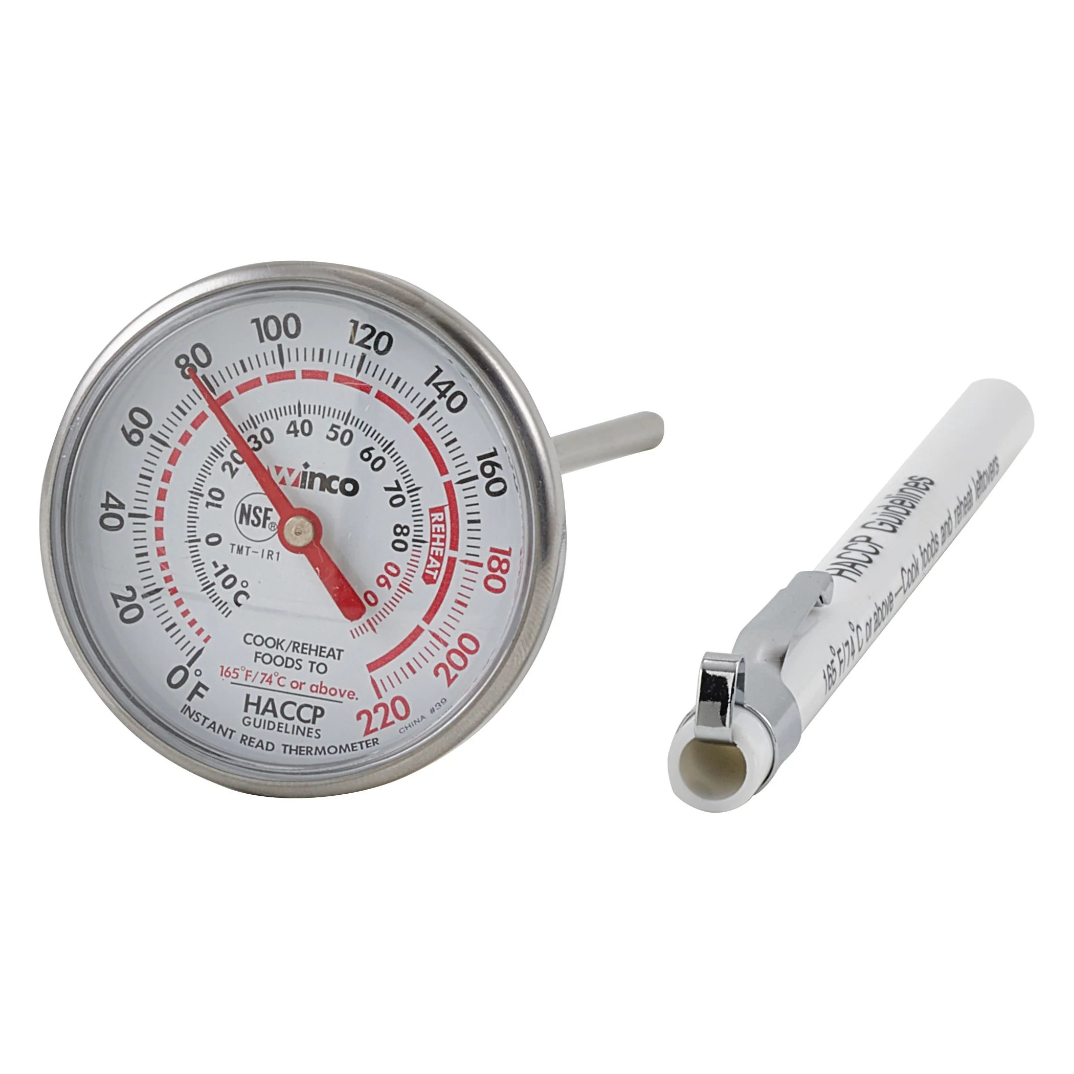 Winco TMT-IR1 Pocket Instant Read Thermometer 5 Inch Stainless Steel Probe - Image 2