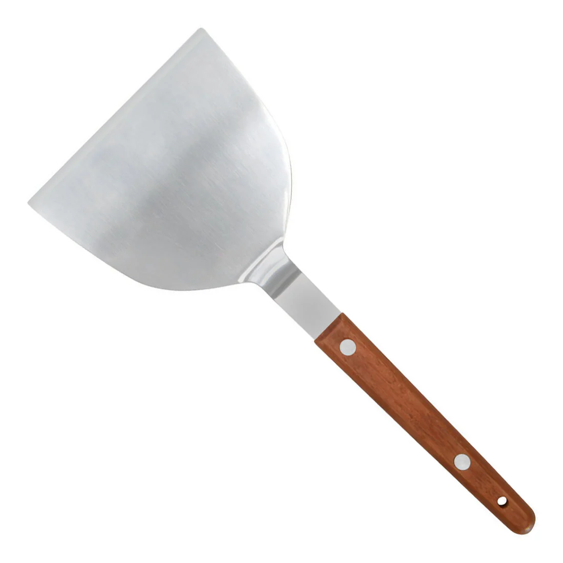 Winco TN43 4 Inch Stainless Steel Teppanyaki Turner with Wood Handle Satin Finish