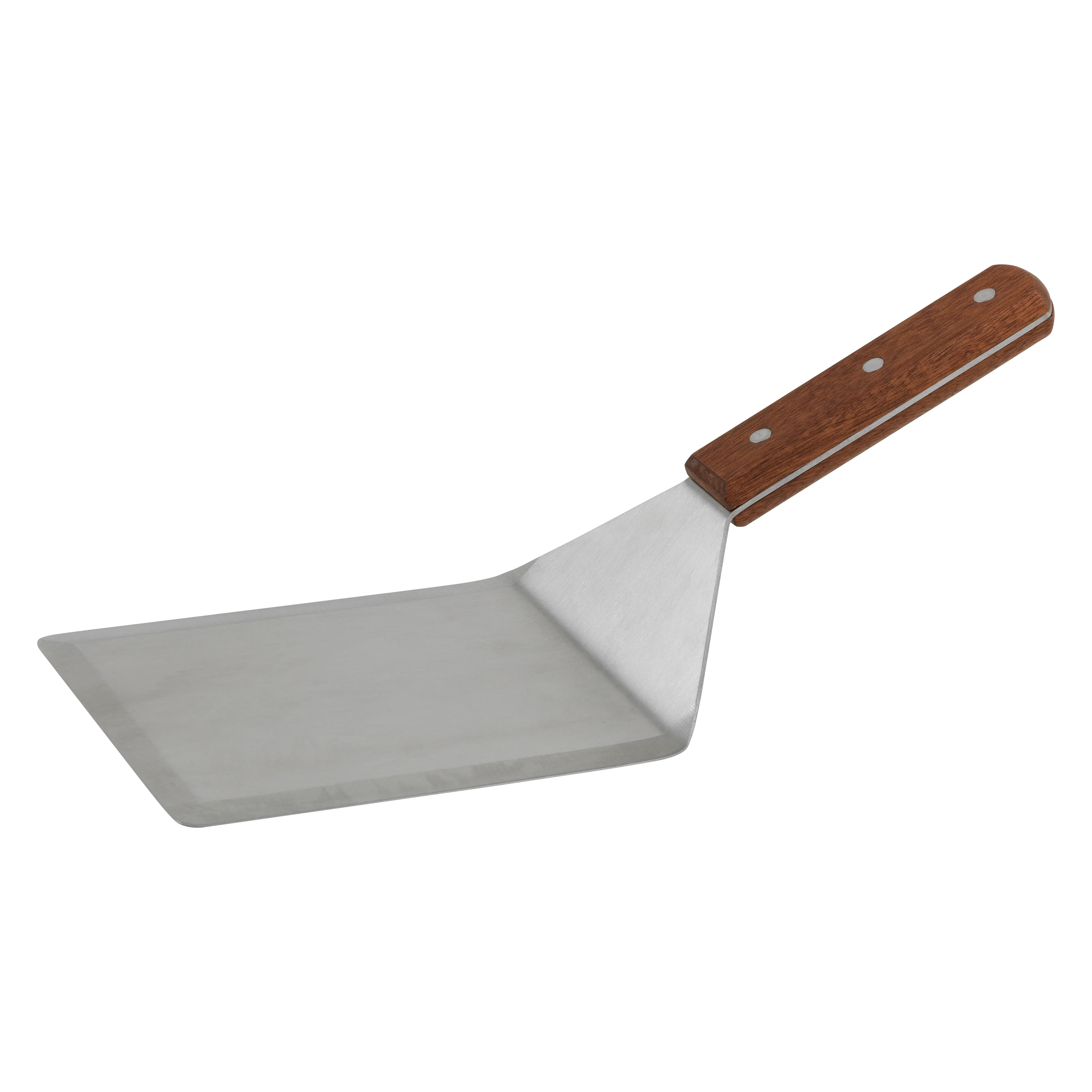Winco TN56 5 Inch Blade Offset Turner Wooden Handle with Cutting Edge Stainless Steel Satin Finish - Image 3