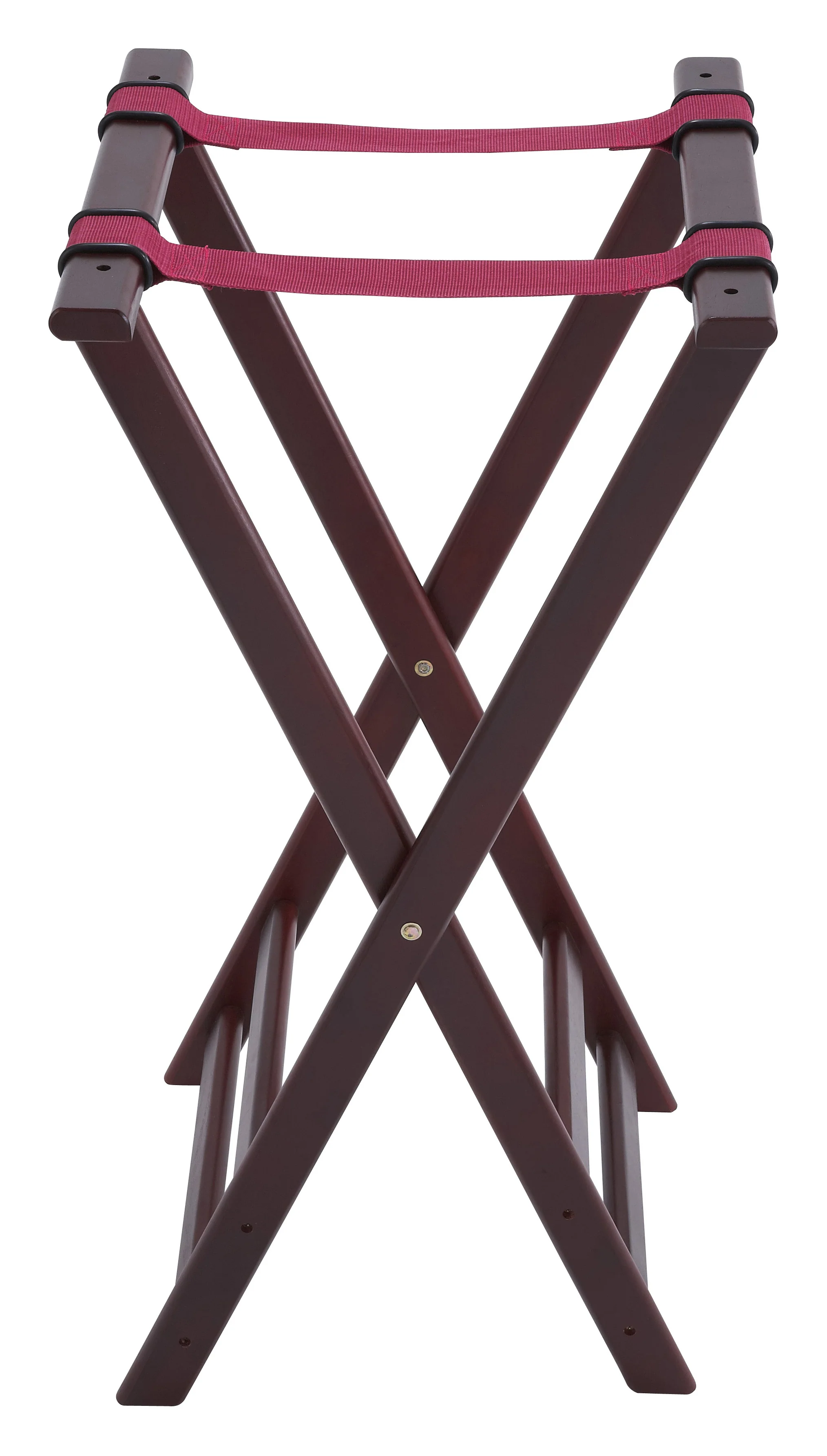 Winco TR-34W 32 Inch Tray Stand Rubberwood Mahogany Finish - Image 2