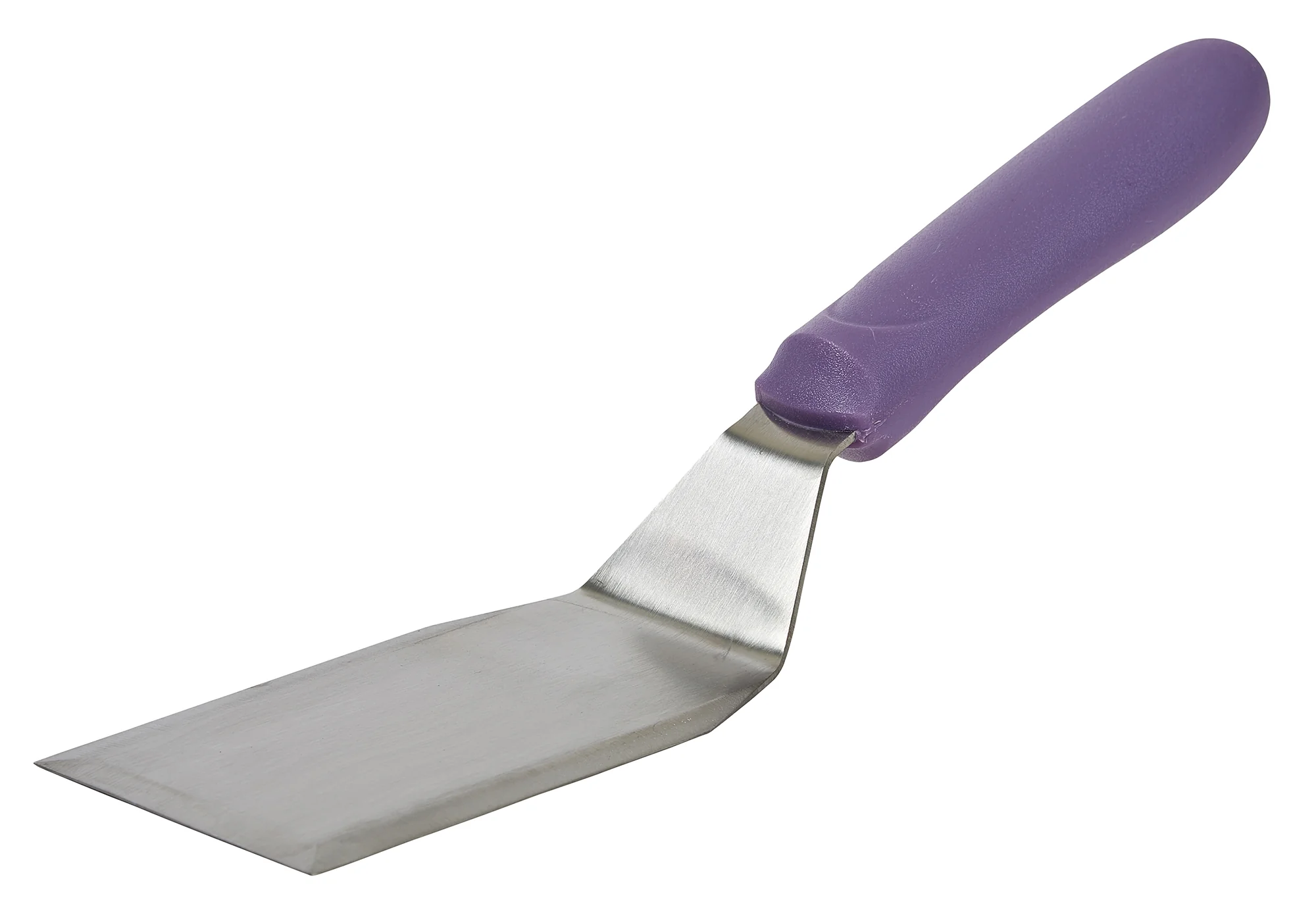 Winco TWP-61P 5-1/8 Inch Stainless Steel Hamburger Turner Polypropylene Handle Purple - Image 2