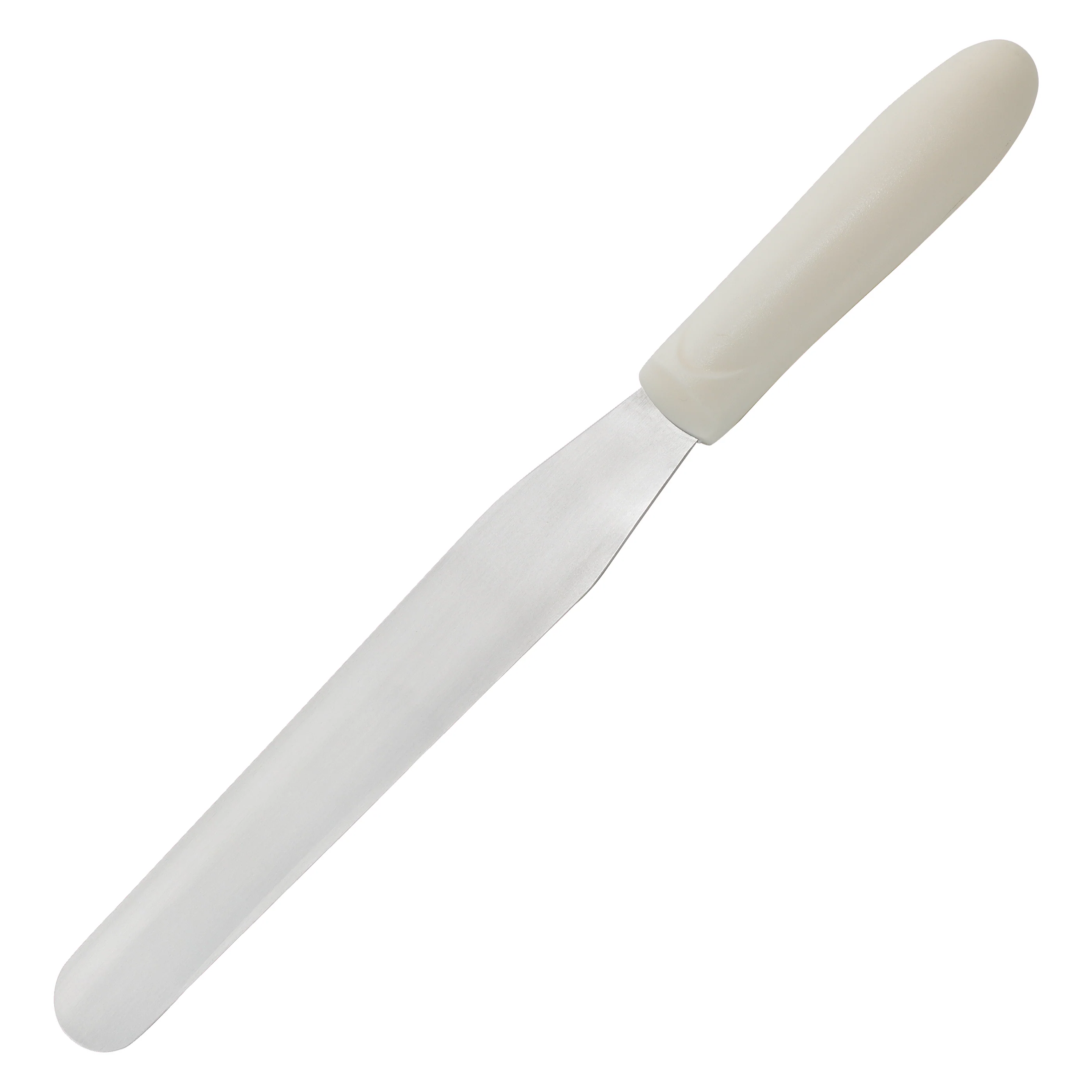 Winco TWPS-7 7-15/16 Inch Bakery Spatula with Stainless Steel Blade White Handle - Image 3