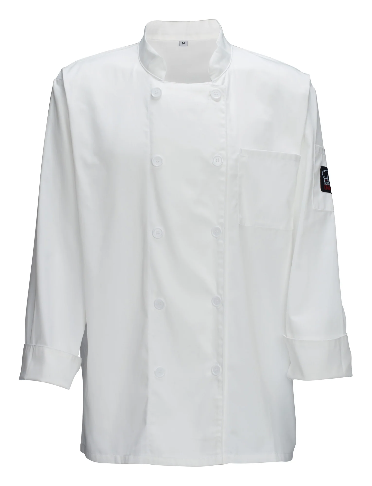 Winco UNF-5WXXL Chef Jacket 2XL Poly-Cotton Double Breasted with Pockets White - Image 2
