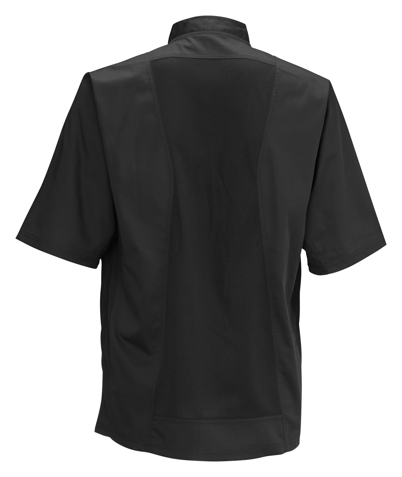 Winco UNF-9KXL Cook's Shirt XL Tapered Fit with Chest Pocket and Thermometer Pocket Black - Image 3