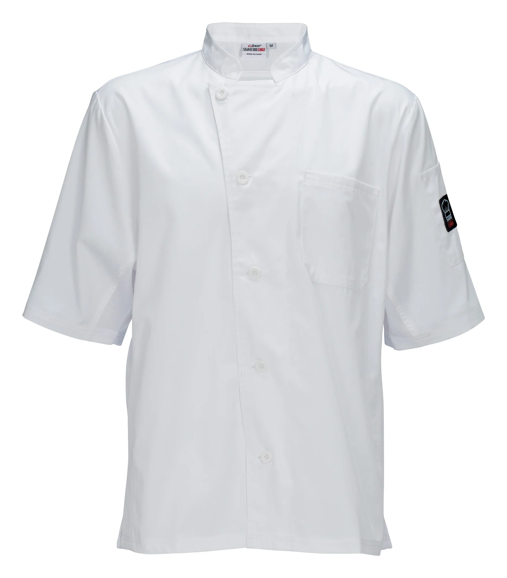 Winco UNF-9W3XL Cook's Shirt 3XL With Chest Pocket and Thermometer Pocket White - Image 4