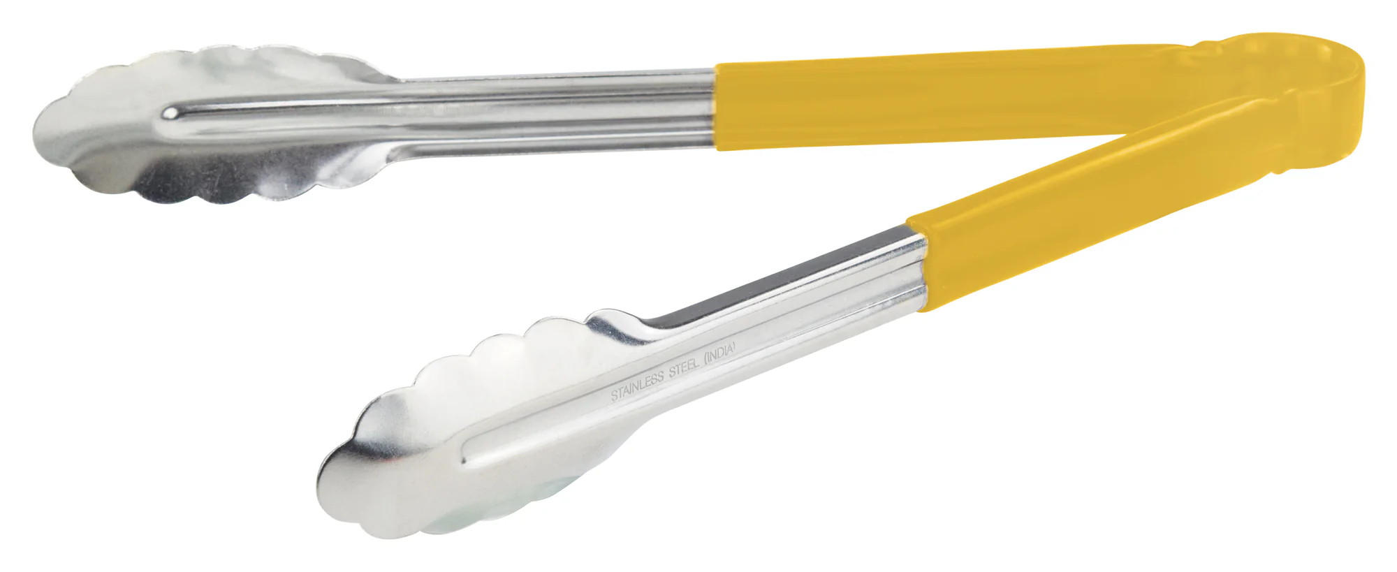 Winco UT-12HP-Y 12 Inch Utility Tongs for Cold Food Service Yellow Plastic Handle - Image 3