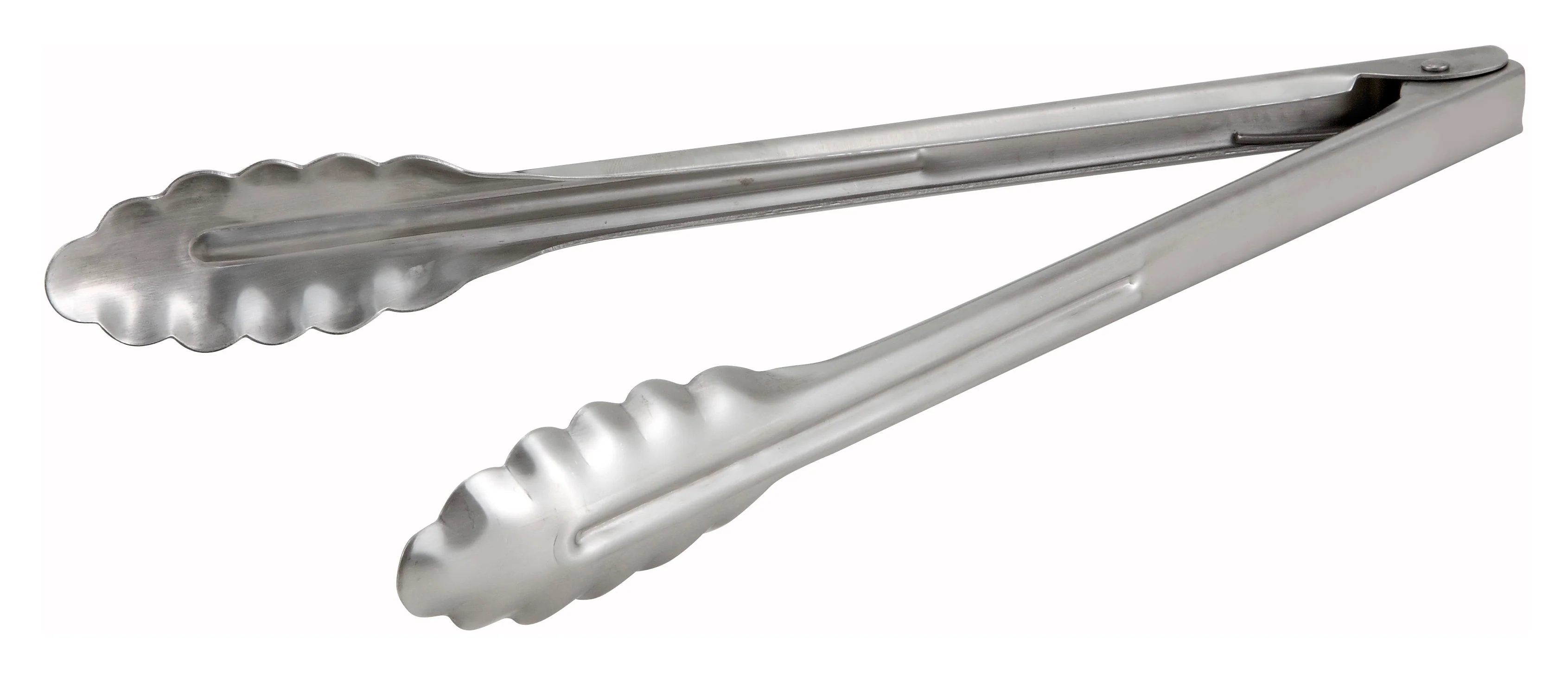 Winco UT-12HT 12 Inch Utility Tongs Coiled Spring Heavy Gauge Stainless Steel - Image 2