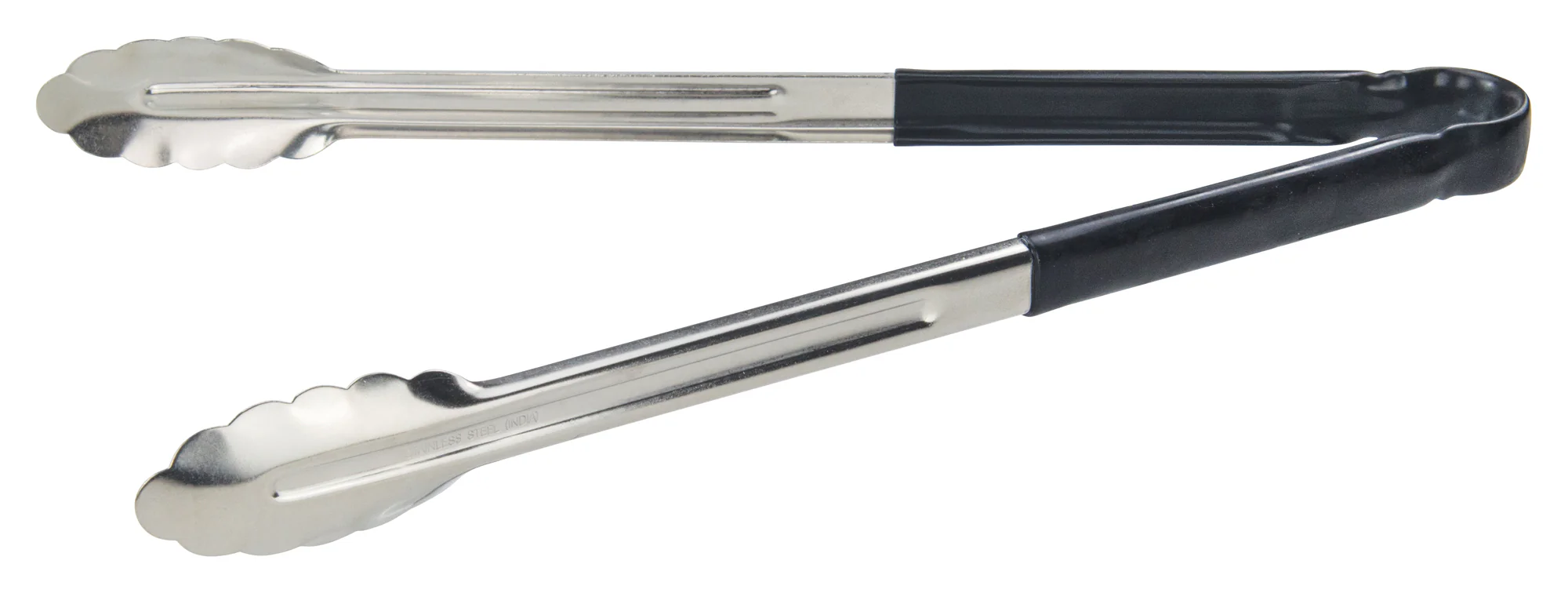 Winco UT-16HP-K 16 Inch Utility Tongs for Cold Food Service Stainless Steel Black