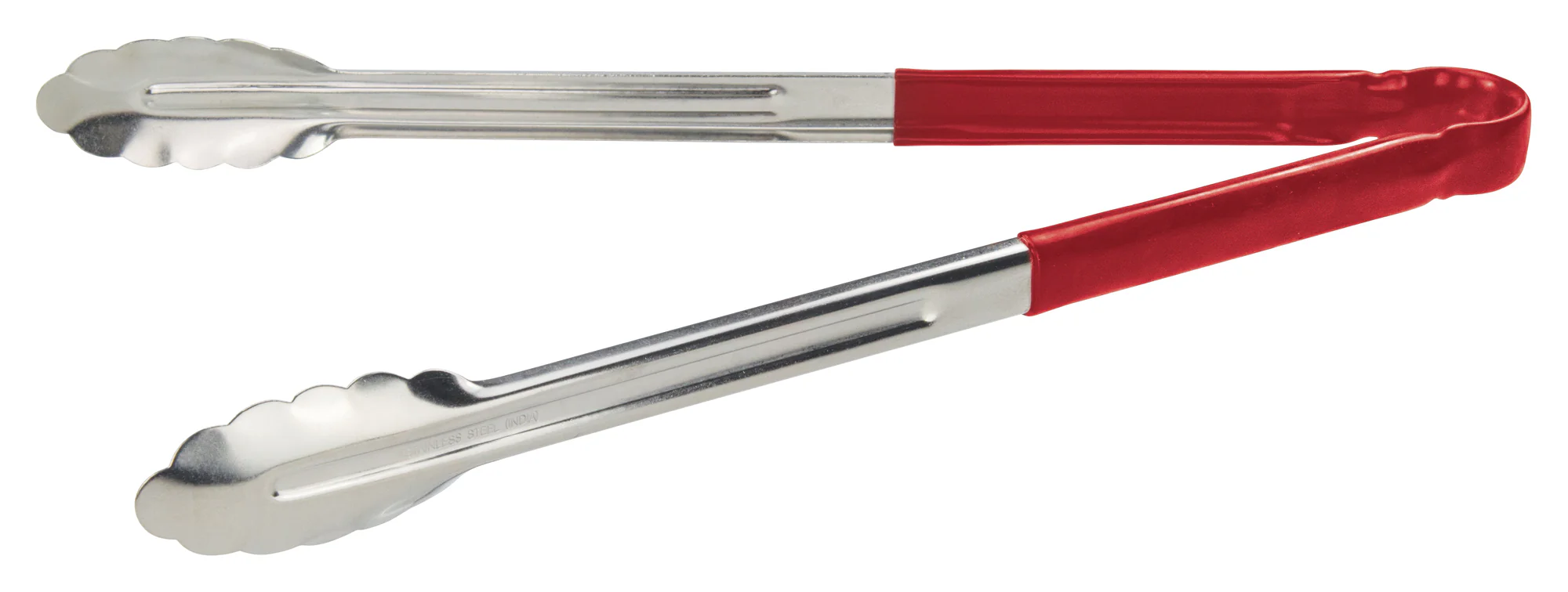 Winco UT-16HP-R 16 Inch Utility Tongs for Cold Food Service Stainless Steel Red - Image 2