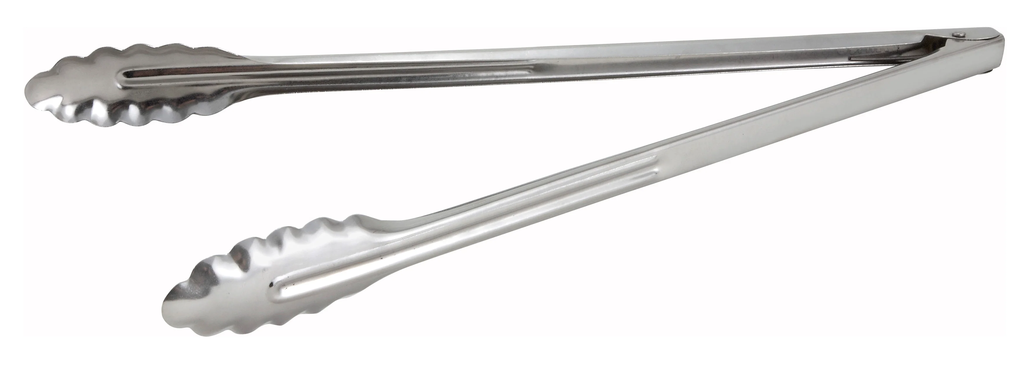 Winco UT-16LT 16-Inch Utility Tongs Coiled Spring Scalloped Edge Stainless Steel