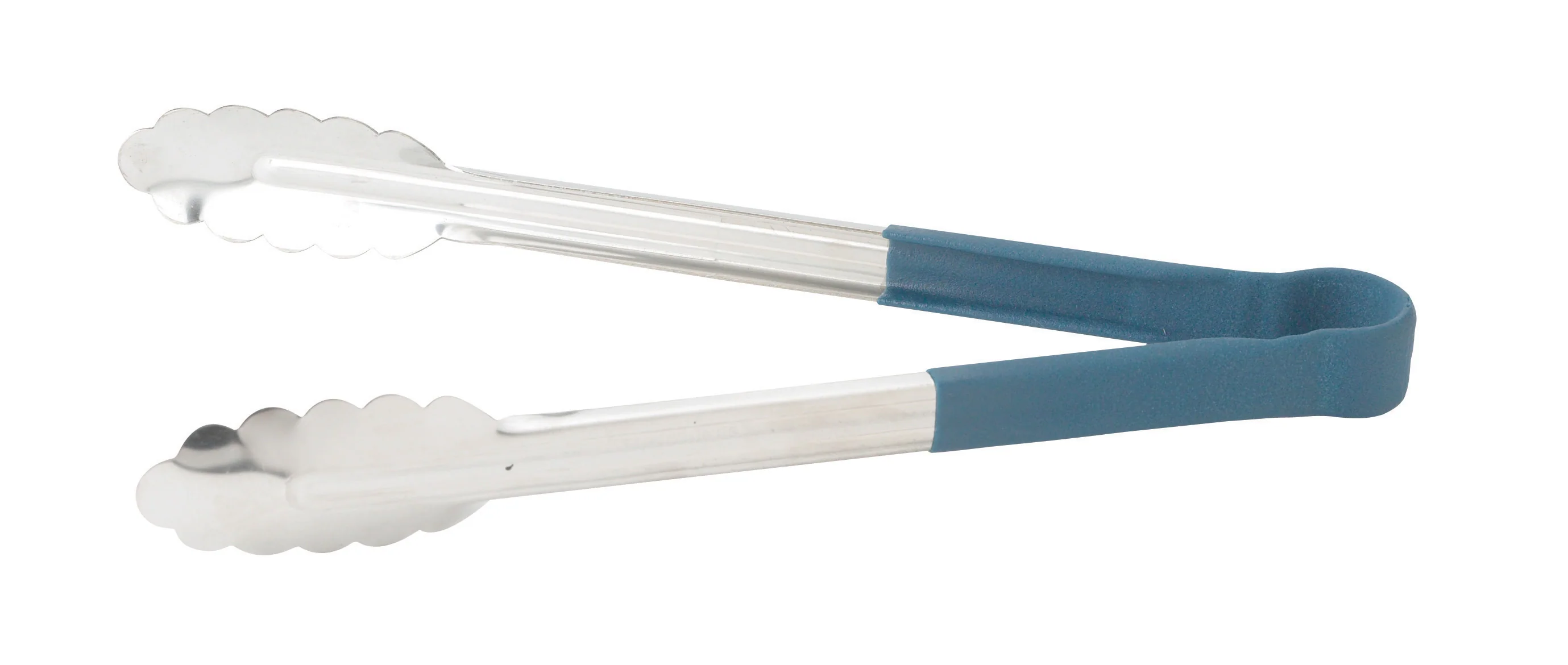 Winco UTPH-12B 12 Inch Utility Tongs Non-Slip Polypropylene Coated Blue Stainless Steel - Image 3