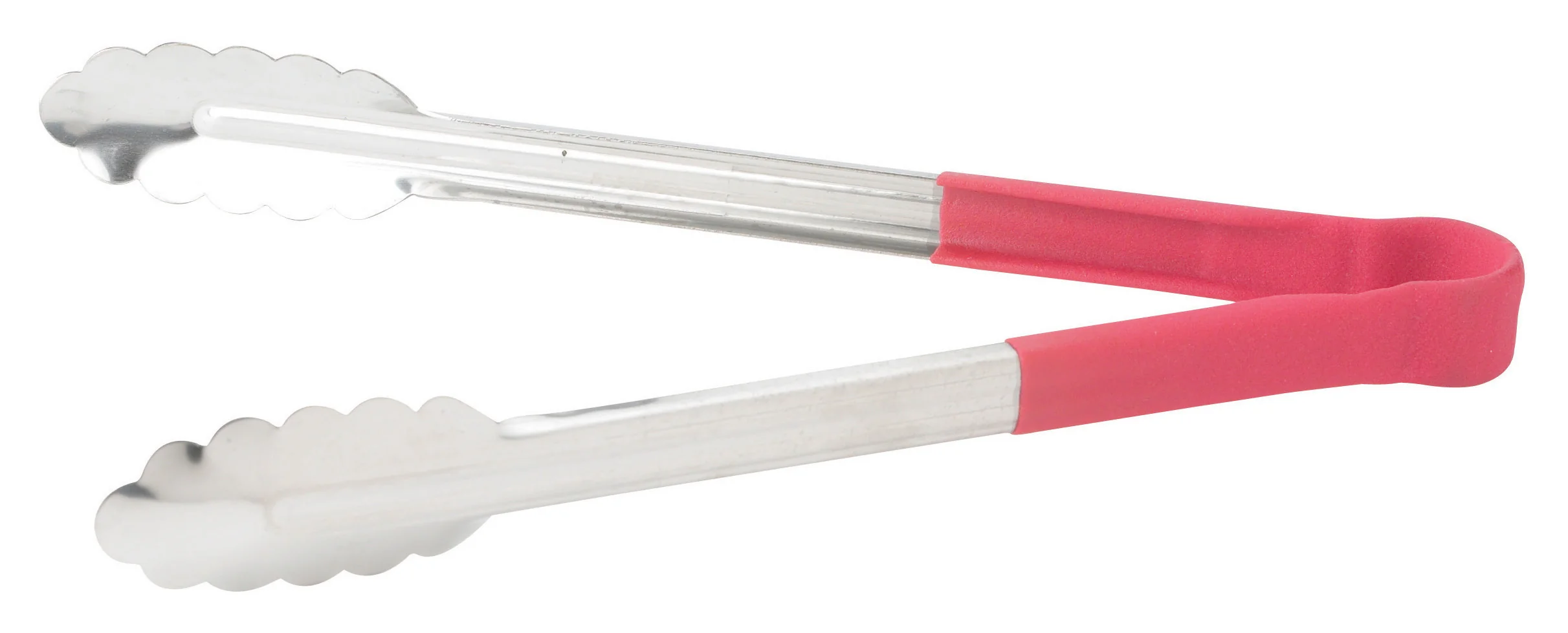 Winco UTPH-12R 12 Inch Utility Tongs Non-slip Polypropylene Coated Red - Image 3