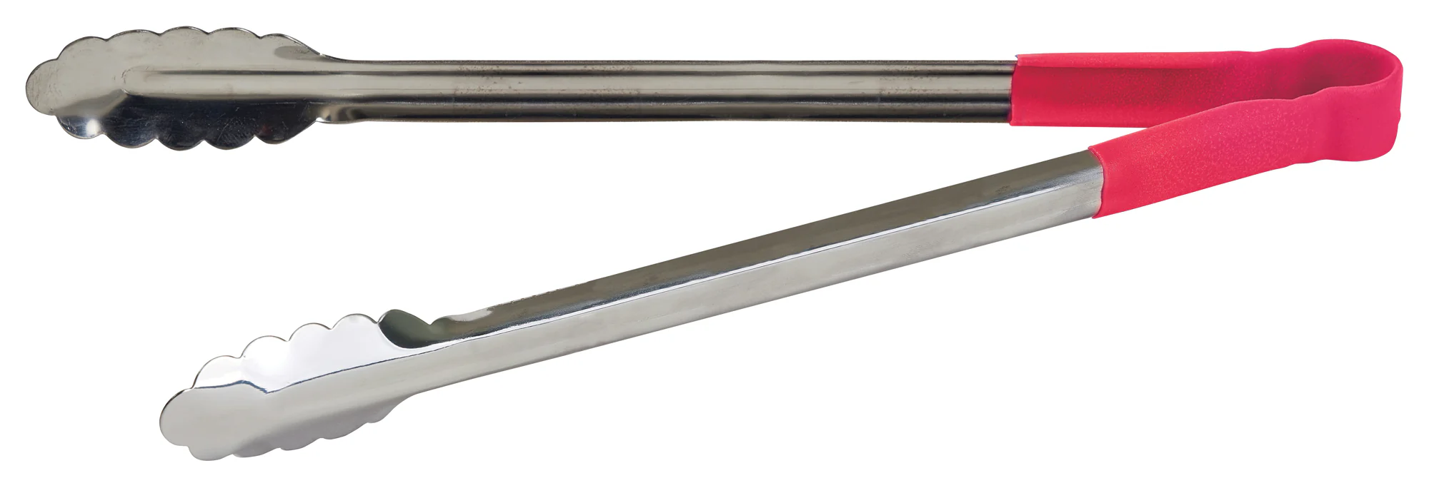 Winco UTPH-16R 16 Inch Utility Tongs Non-slip Heat Resistant Red Stainless Steel - Image 3