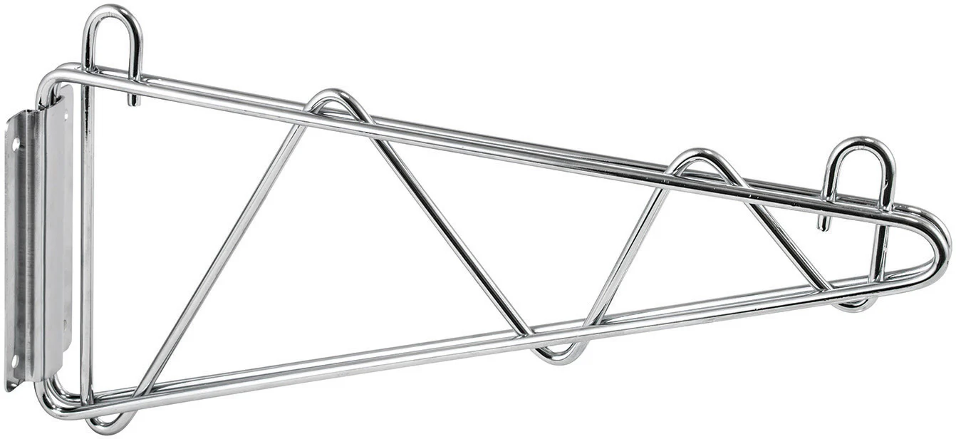 Winco VCB-24 24 Inch Wire Shelf Wall Mounting Brackets Pair Chrome Plated - Image 2