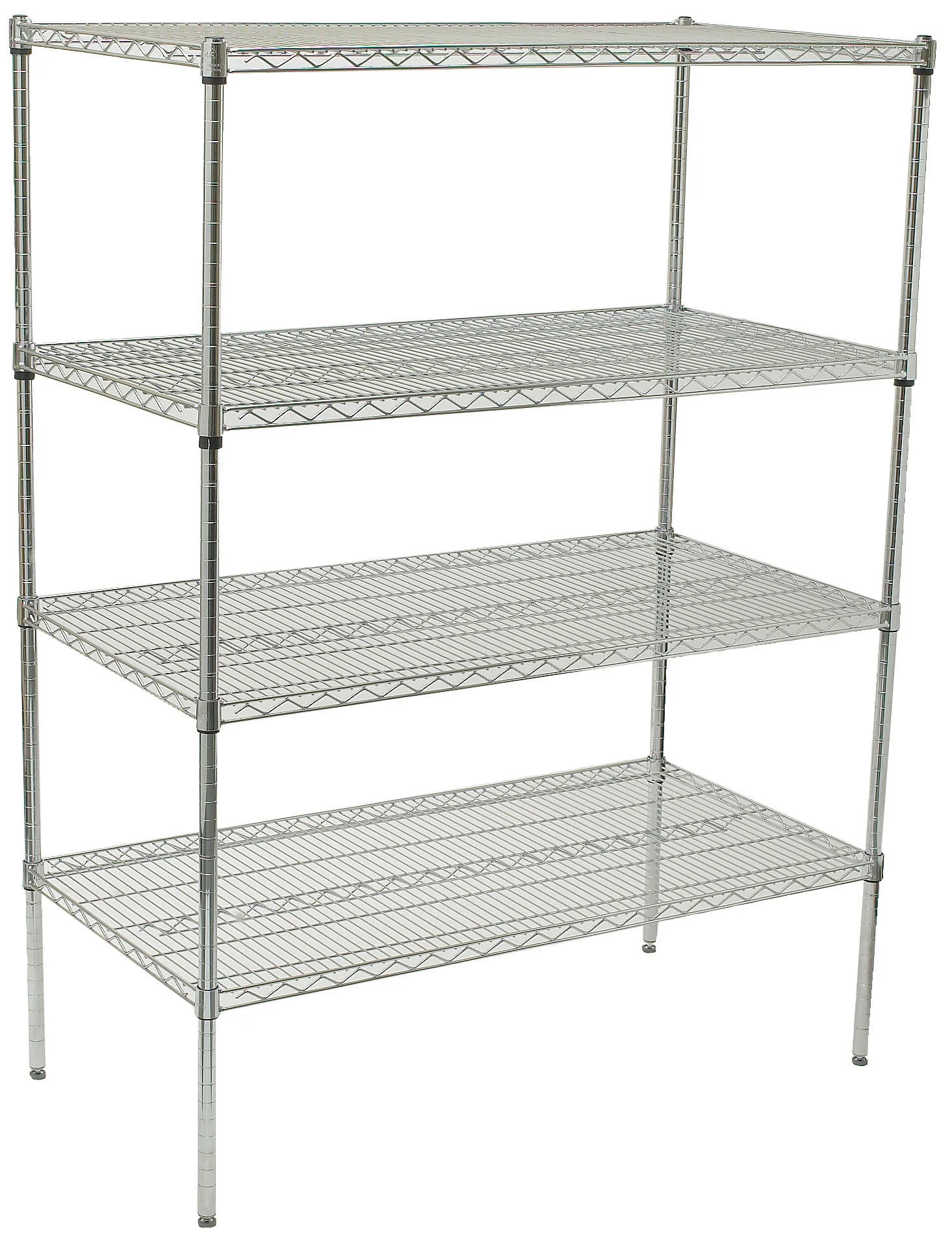 Winco VCS-2448 48 Inch 4 Tier Wire Shelving Unit Chrome Finish with Durable Design
