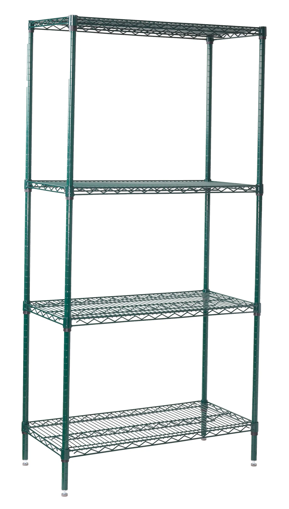Winco VEX-1448 48 Inch Wire Shelf with 4 Sleeve Clips Epoxy Coated Green - Image 3