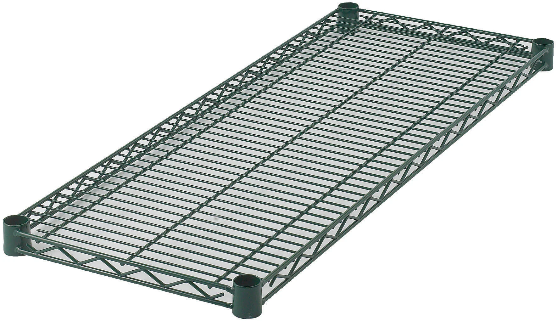 Winco VEX-1830 30 Inch Wire Shelf with 4 Sleeve Clips Epoxy Coated Green - Image 3