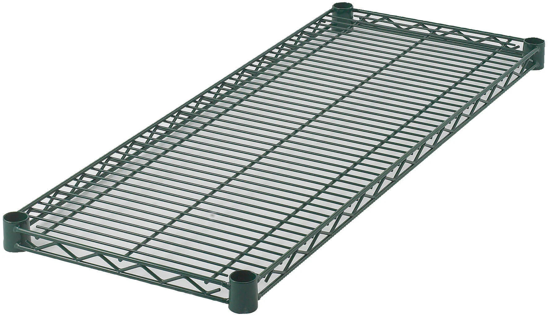 Winco VEX-1872 72 Inch Wire Shelf with Four Sleeve Clips Epoxy Coated Green - Image 2