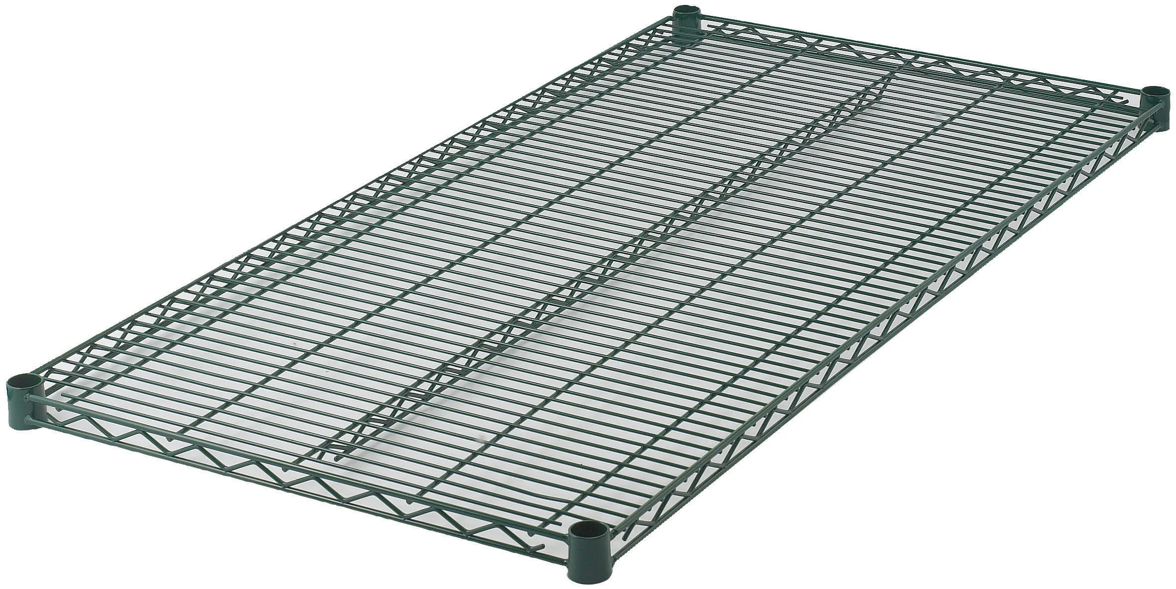 Winco VEX-2160 60 Inch Wire Shelf Epoxy Coated Green with Sleeve Clips - Image 2