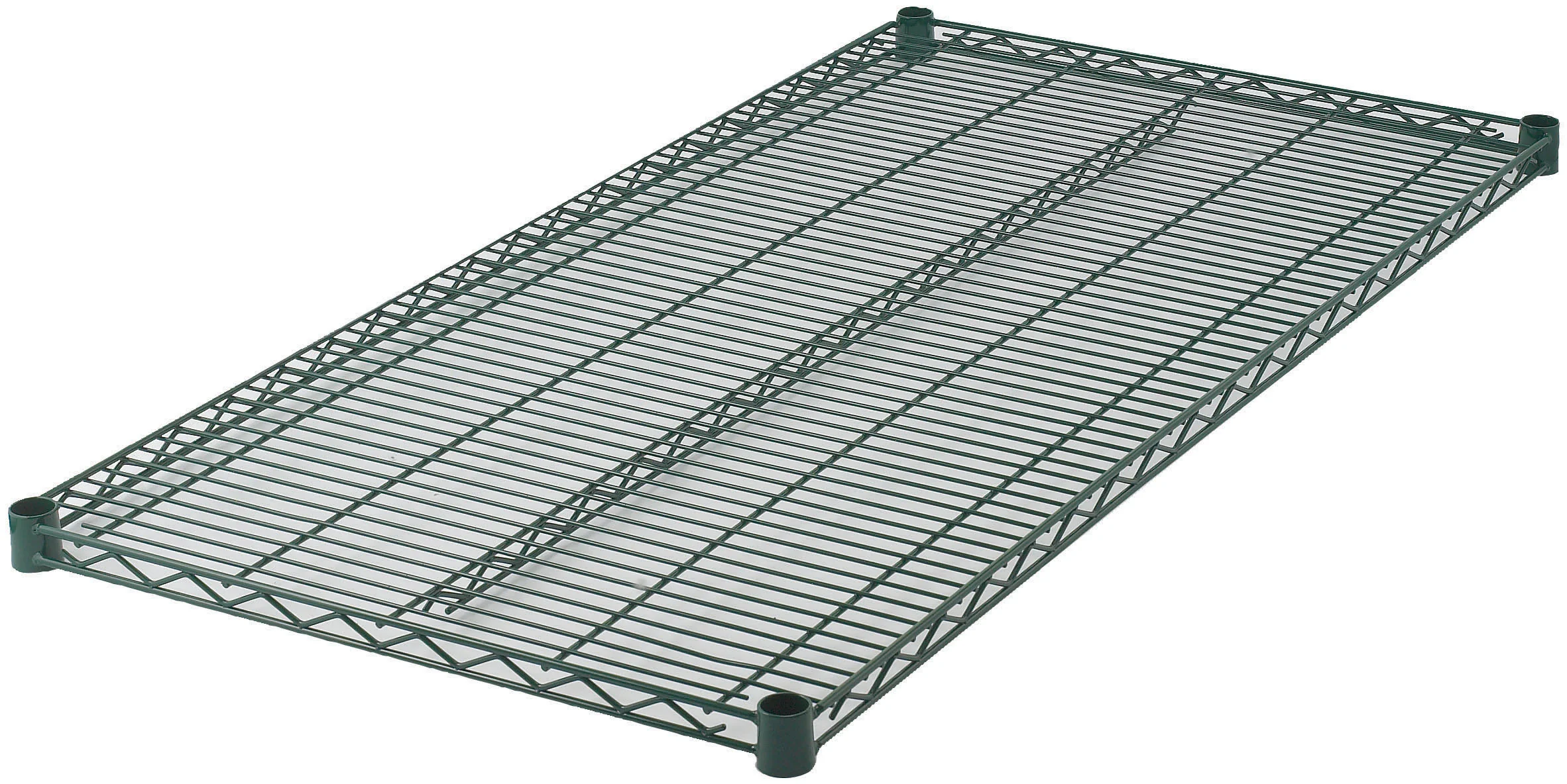 Winco VEX-2460 60 Inch Wire Shelf Includes 4 Sleeve Clips Green Epoxy Coated - Image 3
