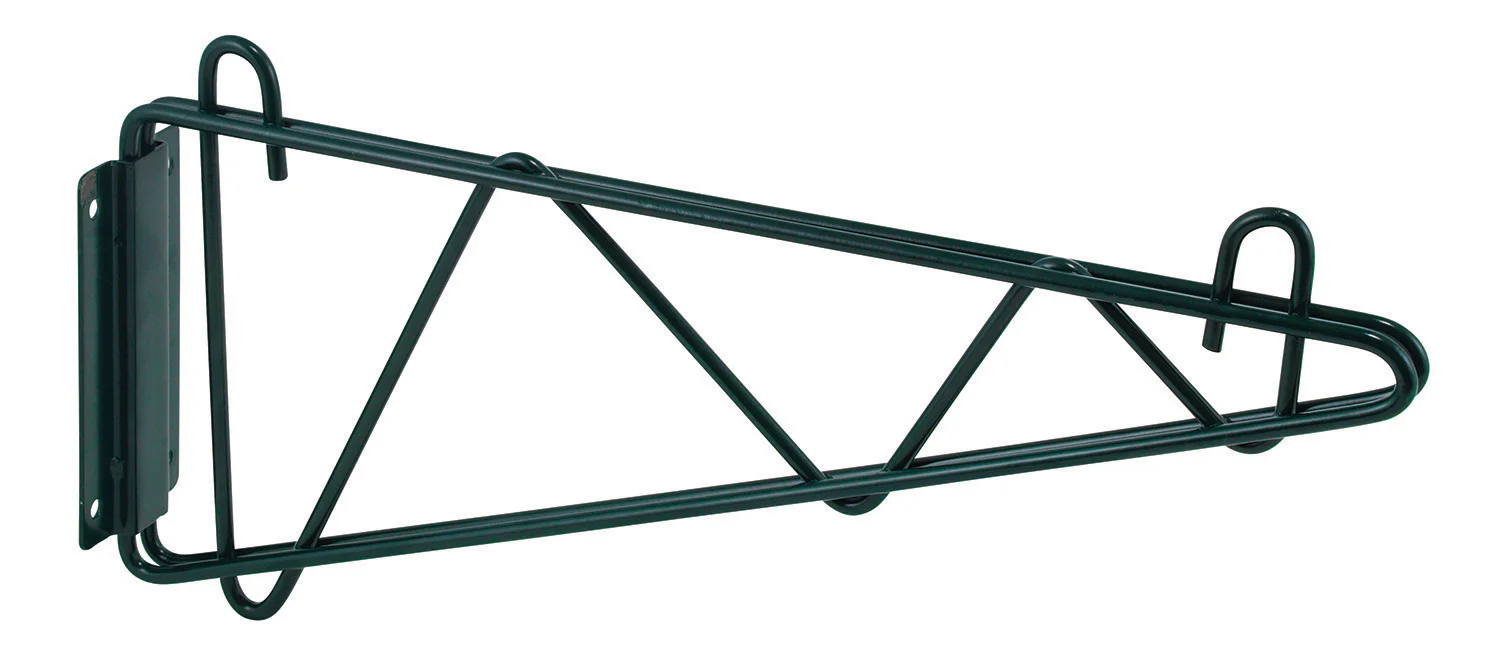 Winco VEXB-14 14 Inch Wire Shelf Wall Mounting Brackets Epoxy Coated Green - Image 2
