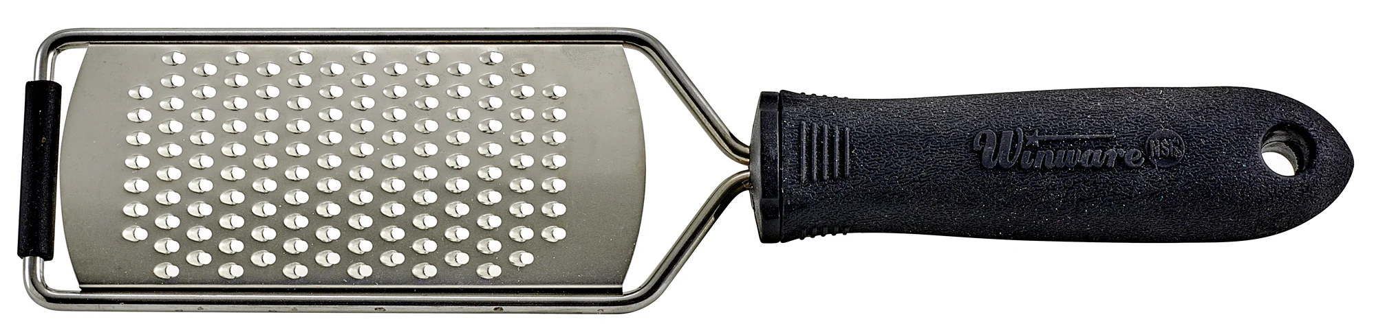 Winco VP-311 10 Inch Grater with Small Holes Stainless Steel Soft Grip Black - Image 3