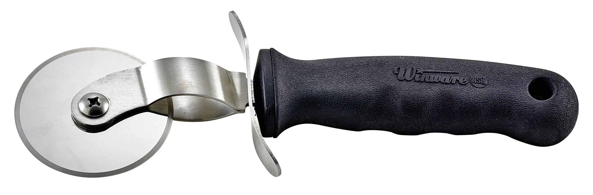 Winco VP-315 2-1/2 Inch Diameter Pizza Cutter Stainless Steel Wheel Blade Soft Grip Black - Image 2