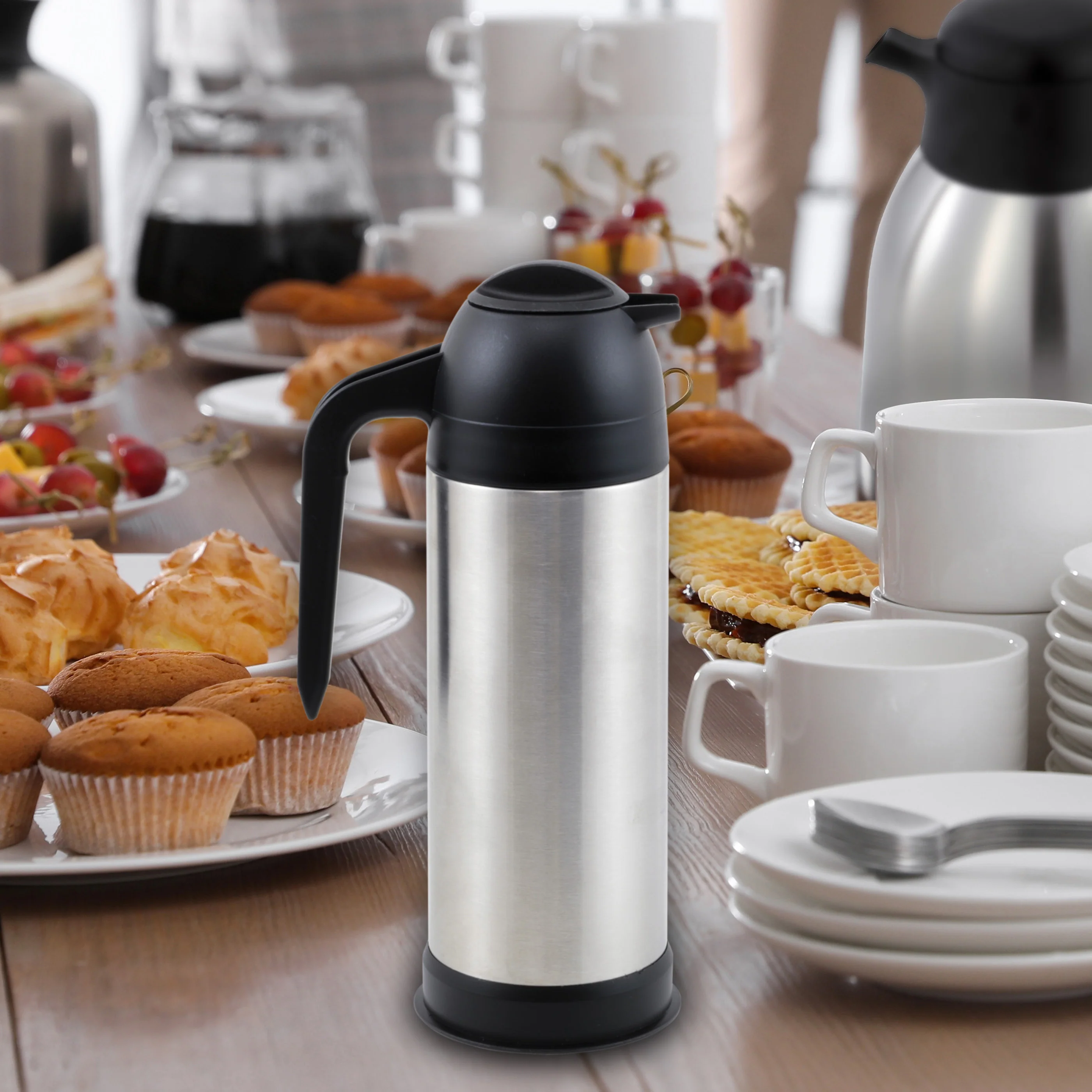Winco VSS-33 33 Oz Coffee/Cream Server Vacuum Insulated Stainless Steel - Image 3