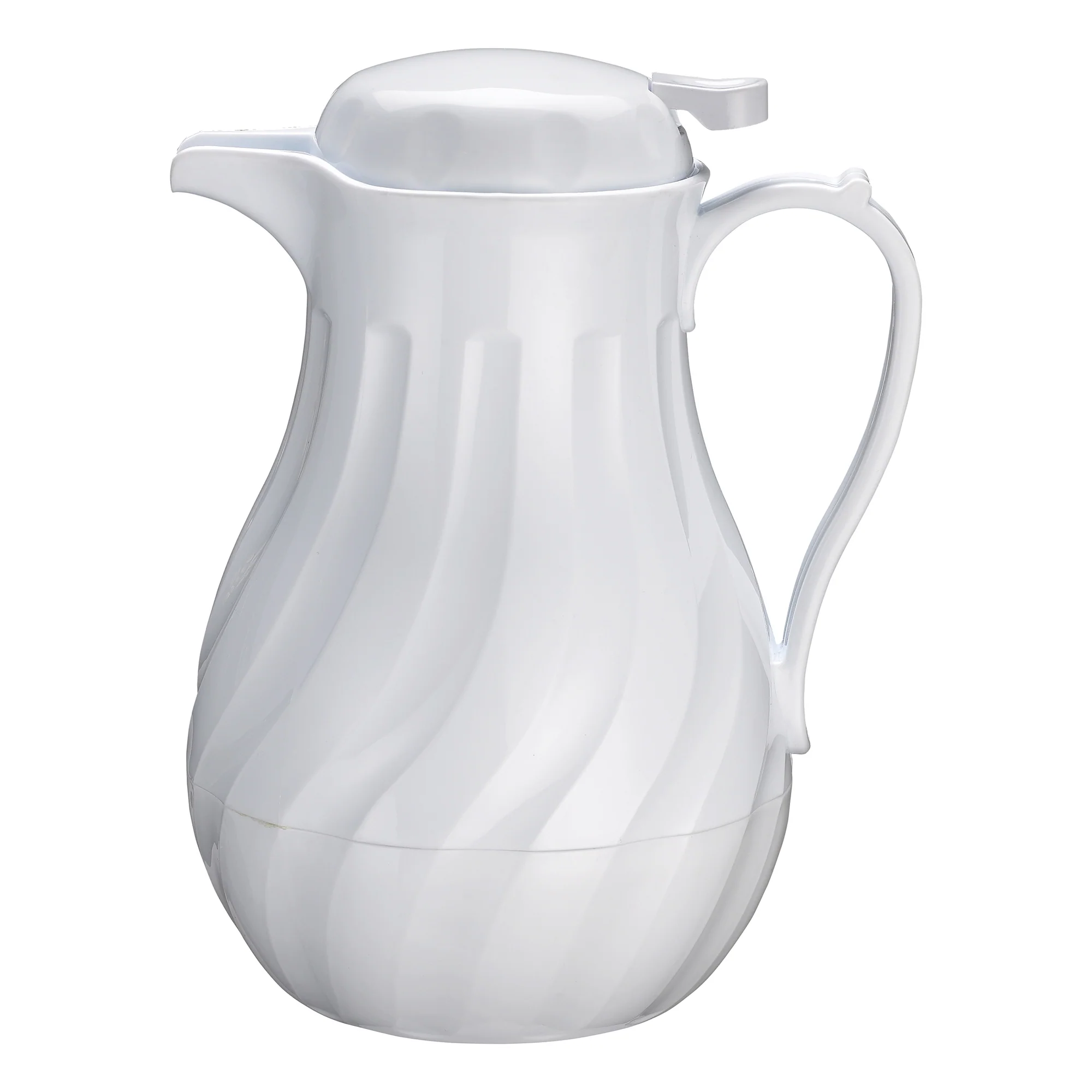 Winco VSW-20W 20 Oz Beverage Server Plastic Push Button Double Wall Insulated White
