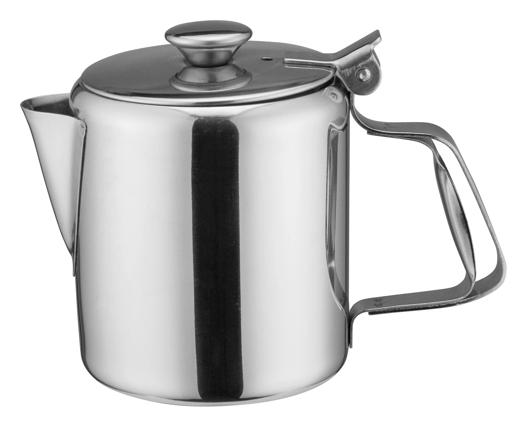 Winco W612 12 Oz. Short Spout Beverage Server Stainless Steel Hinged Top