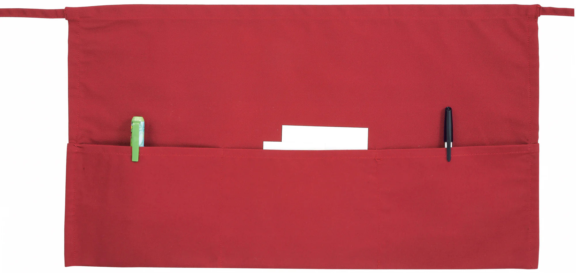 Winco WA-1221RED 21-3/4 Inch Waist Apron with 3 Pockets Red Cotton/Poly Blend