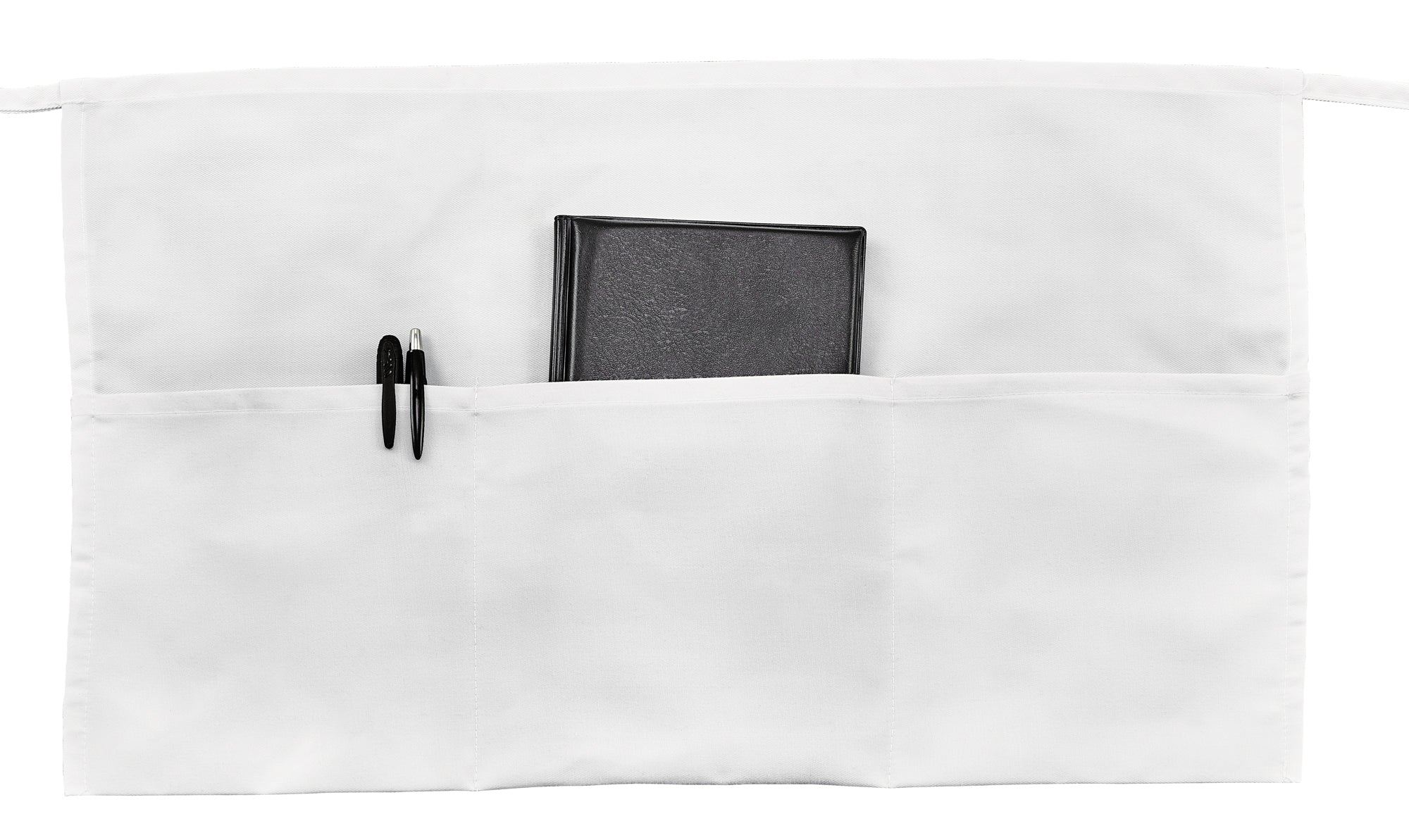 Winco WA-1221W 21-3/4 Inch Length White Waist Apron with 3 Pockets Cotton Poly Blend