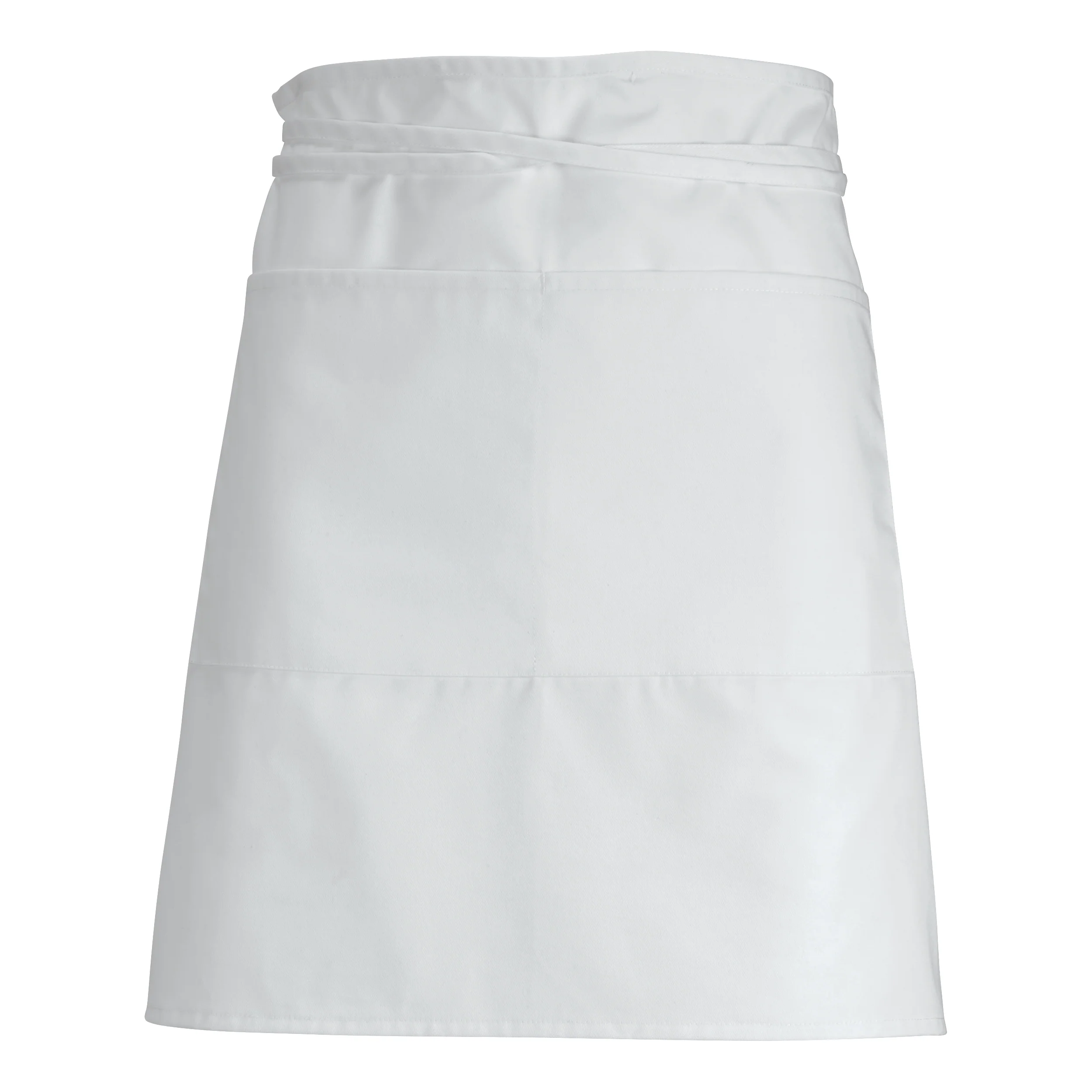 Winco WA-2819W 28 Inch Waist Apron with 2 Pockets White Poly-Cotton Blend - Image 3