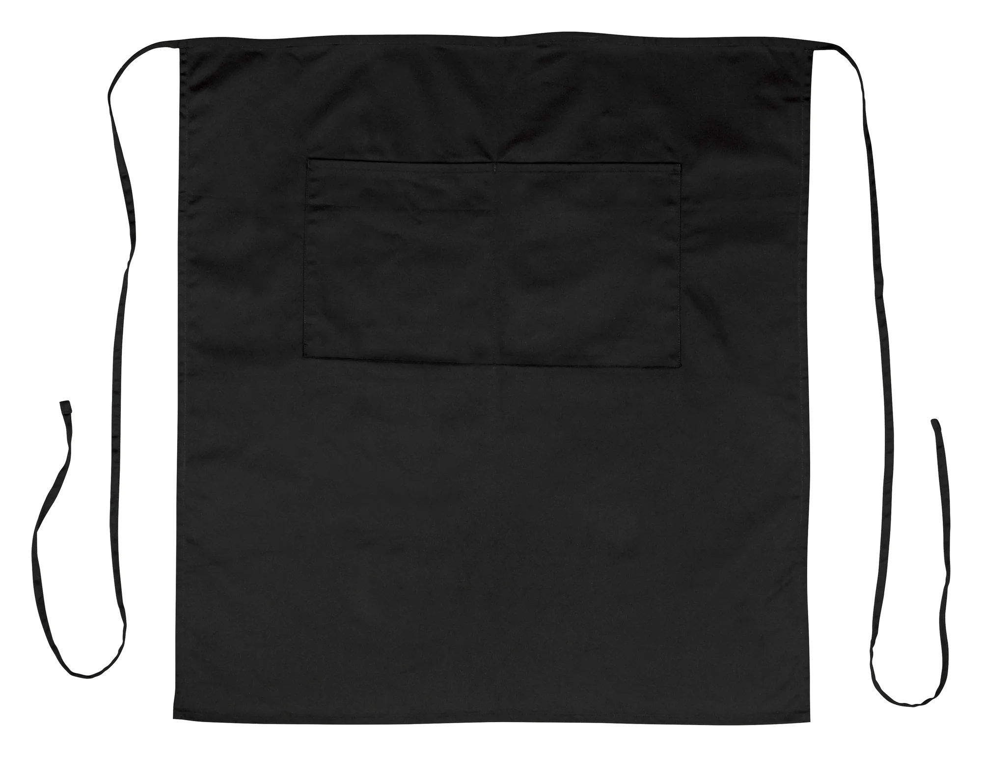 Winco WA-3129BK 32 Inch Bistro Apron with 2 Pockets Black Poly-Cotton - Image 2