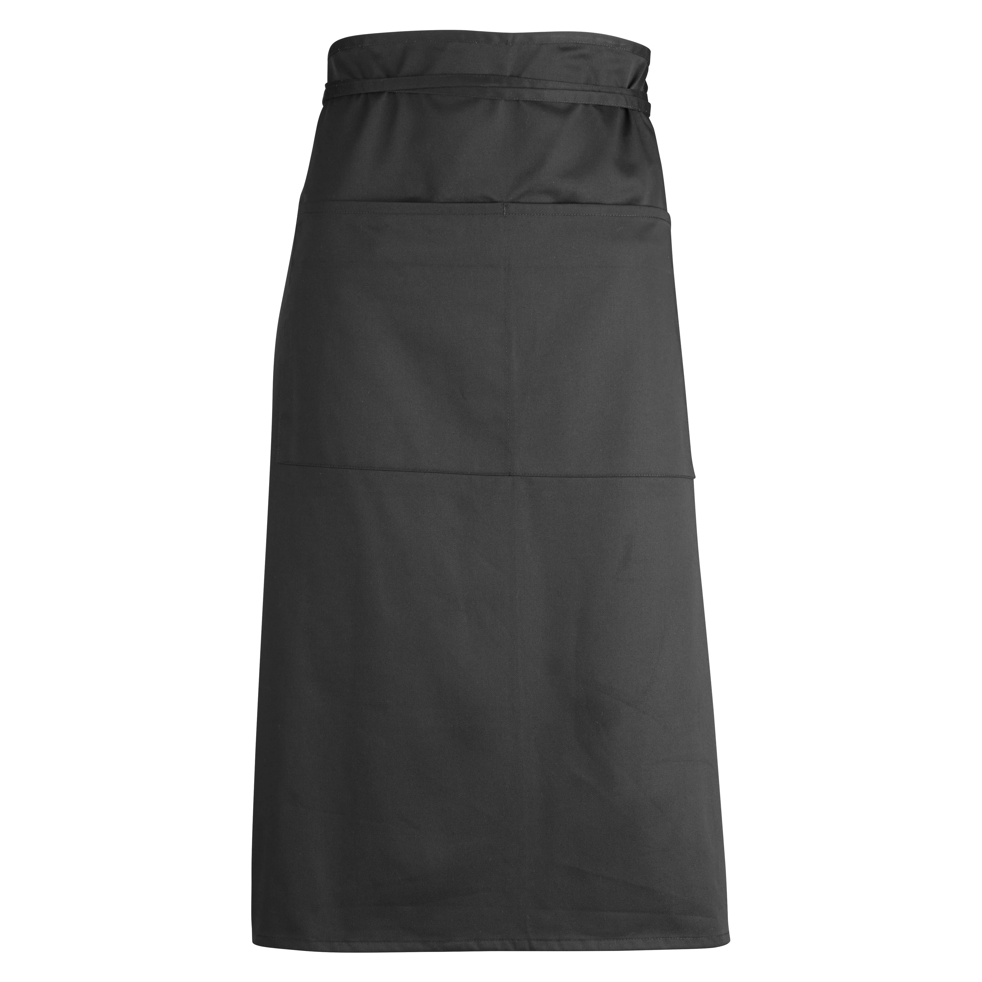 Winco WA-3129BK 32 Inch Bistro Apron with 2 Pockets Black Poly-Cotton - Image 4