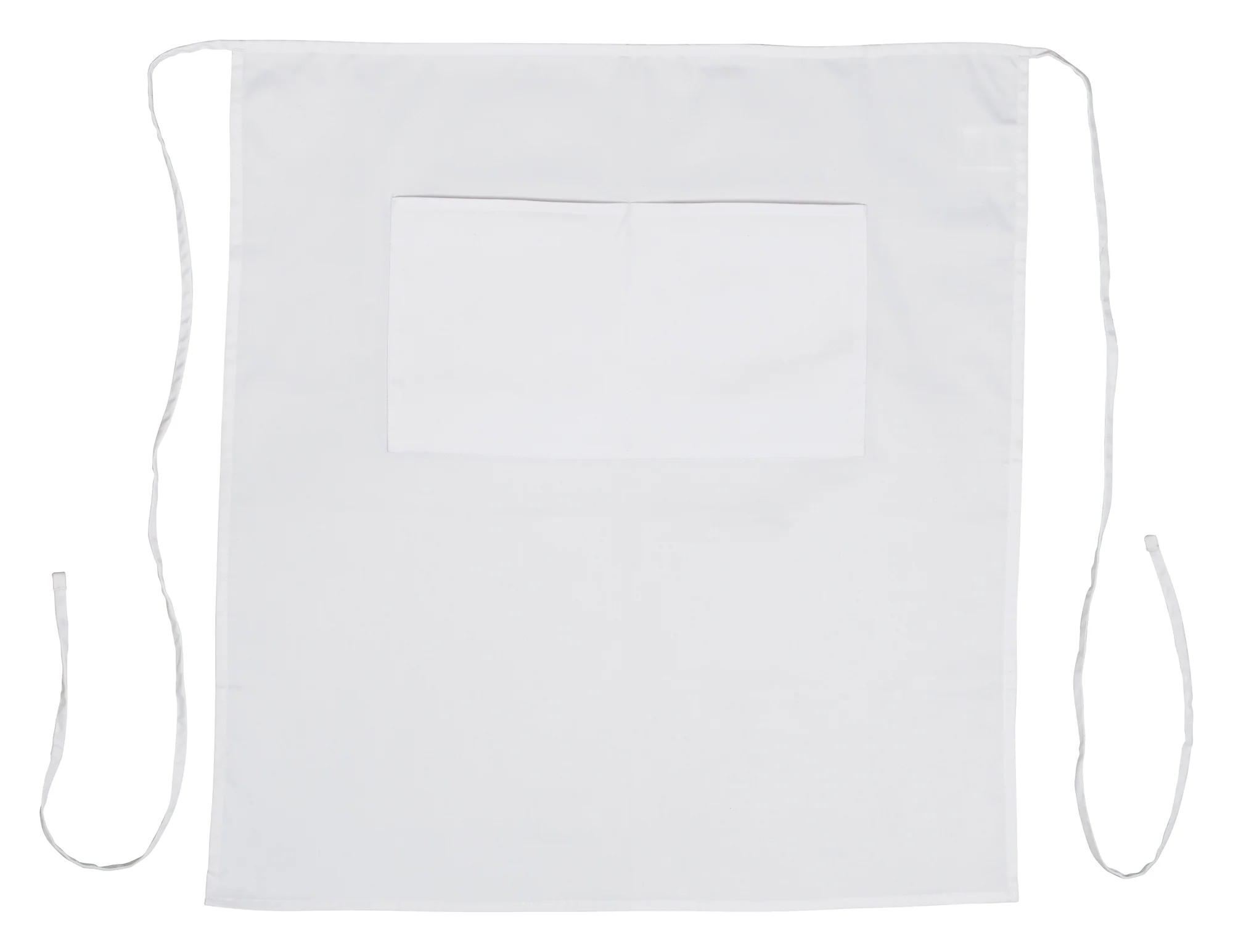 Winco WA-3129WH 32 Inch Bistro Apron with 2 Pockets White Poly-Cotton