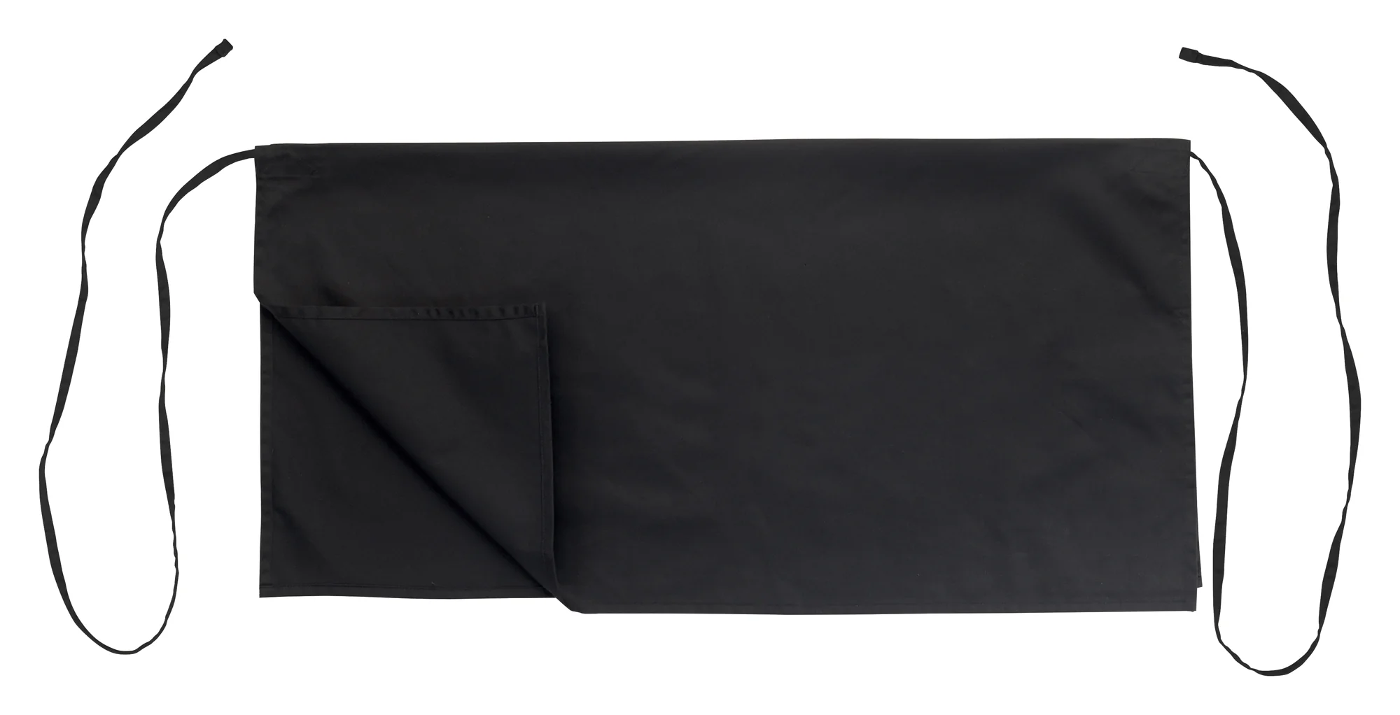 Winco WA4-3417K 34 Inch Long Black Waist Apron Machine Washable Poly-Cotton