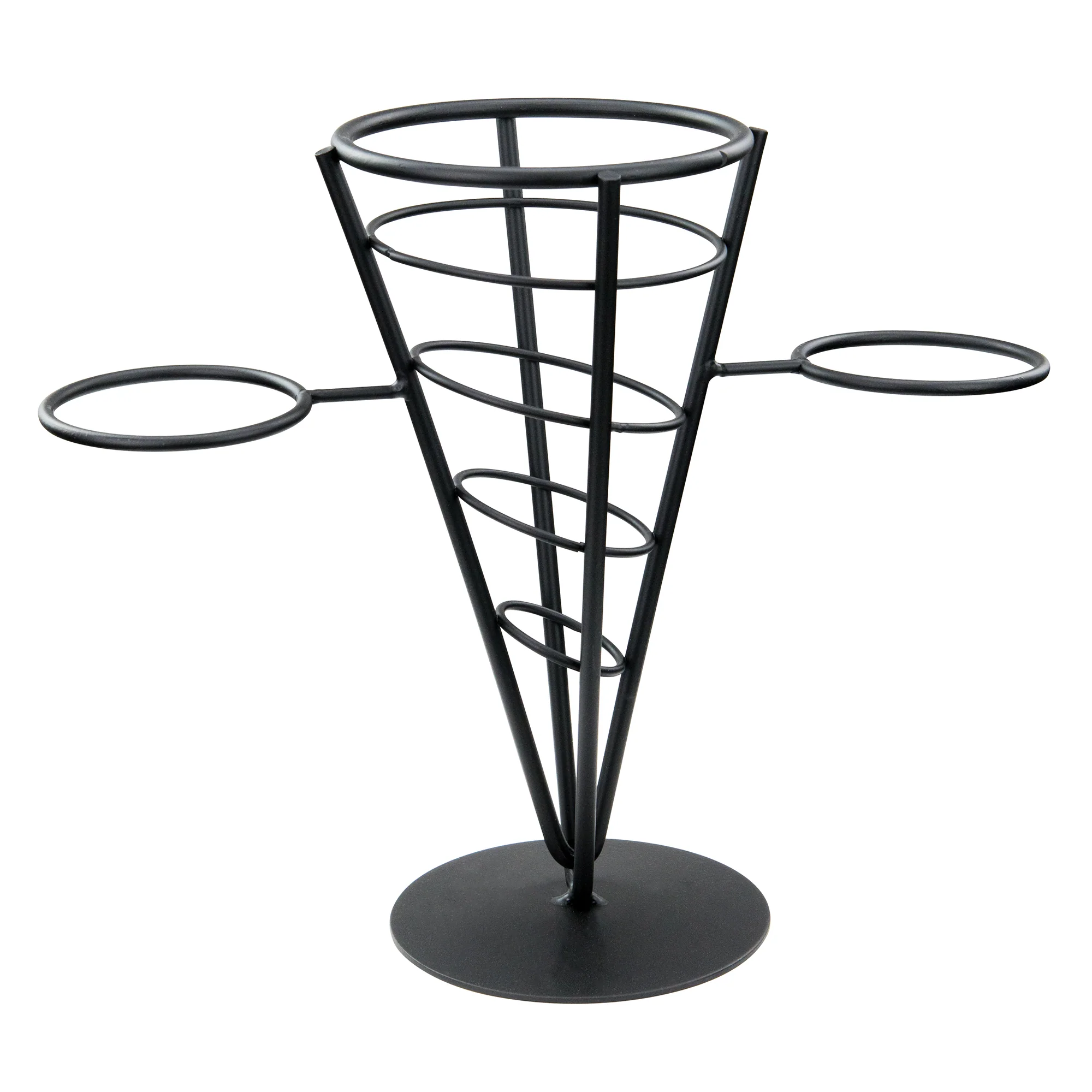 Winco WBKH-5 4-5/8 Inch Diameter Round French Fry Basket Wire Conical Black Metal