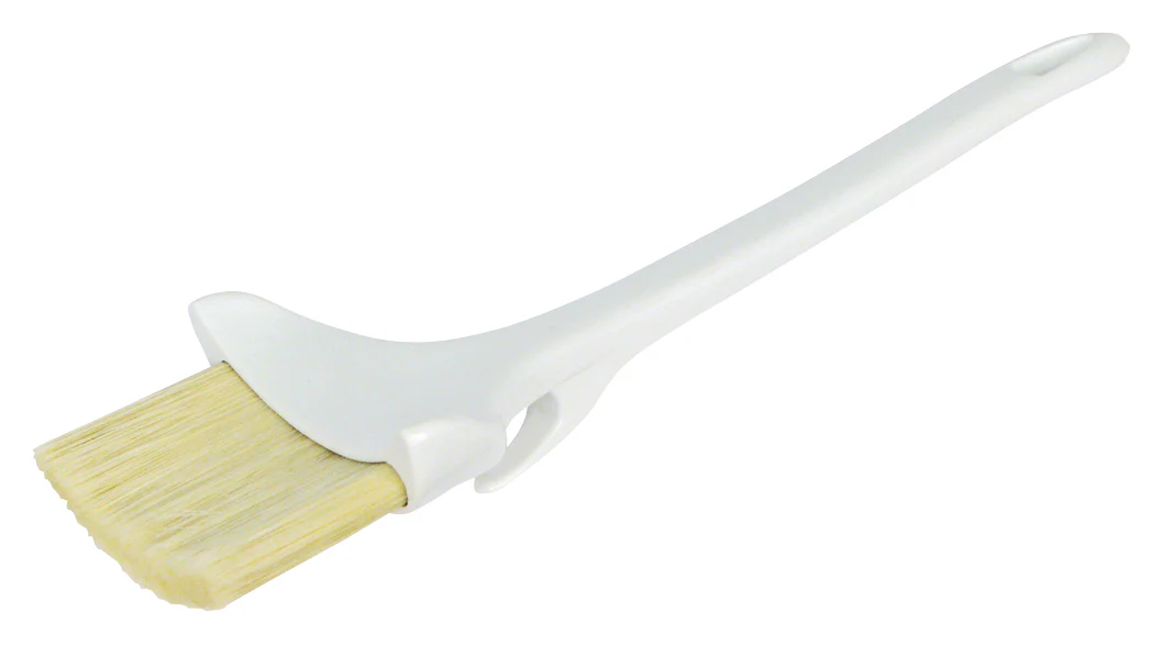 Winco WBRP-30H 3 Inch Pastry Brush Concave with Hook Plastic Handle Boar Hair - Image 2