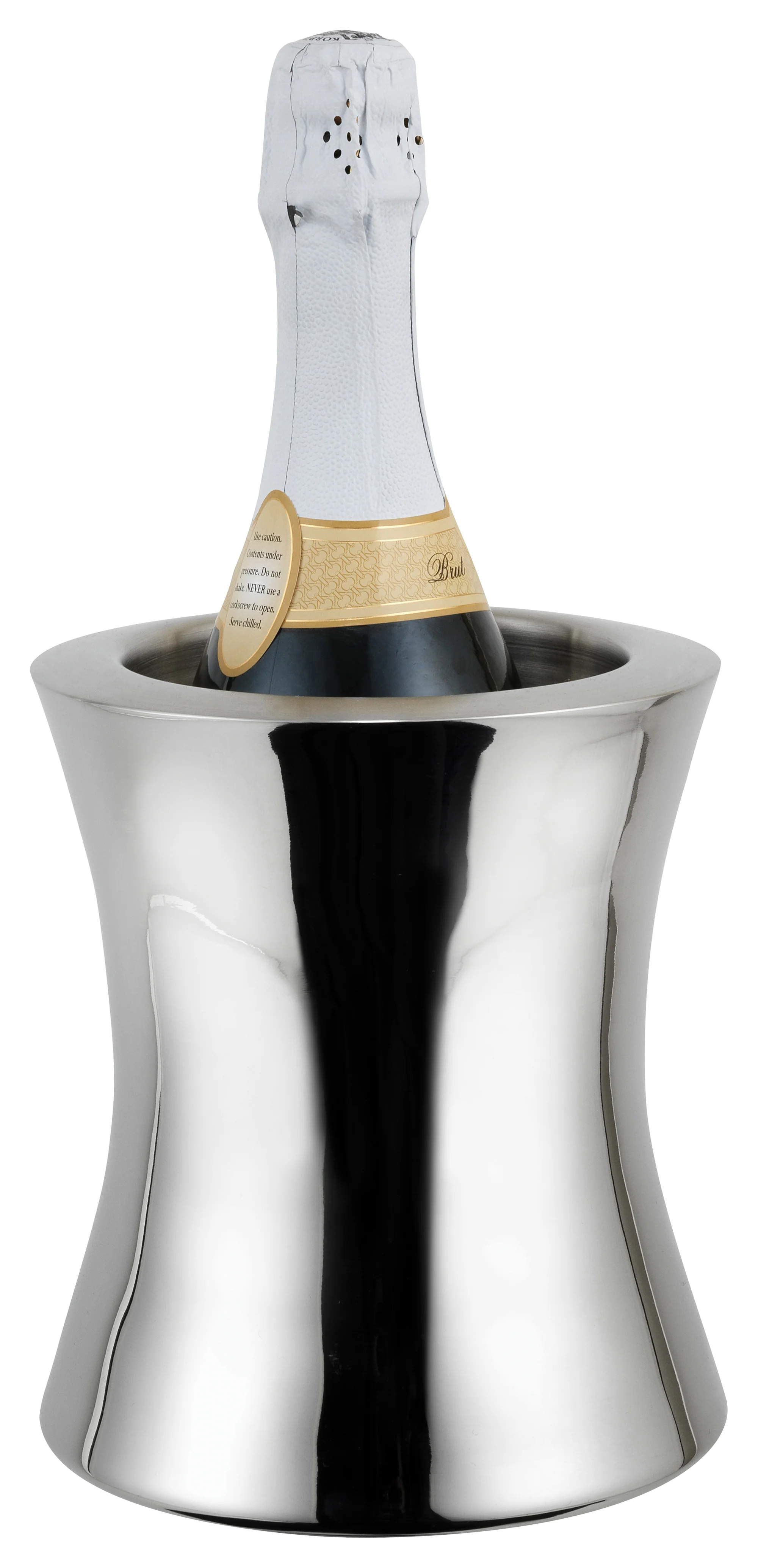 Winco WC-60 60 Oz Insulated Wine Cooler Double Walled Stainless Steel Mirror Finish - Image 3