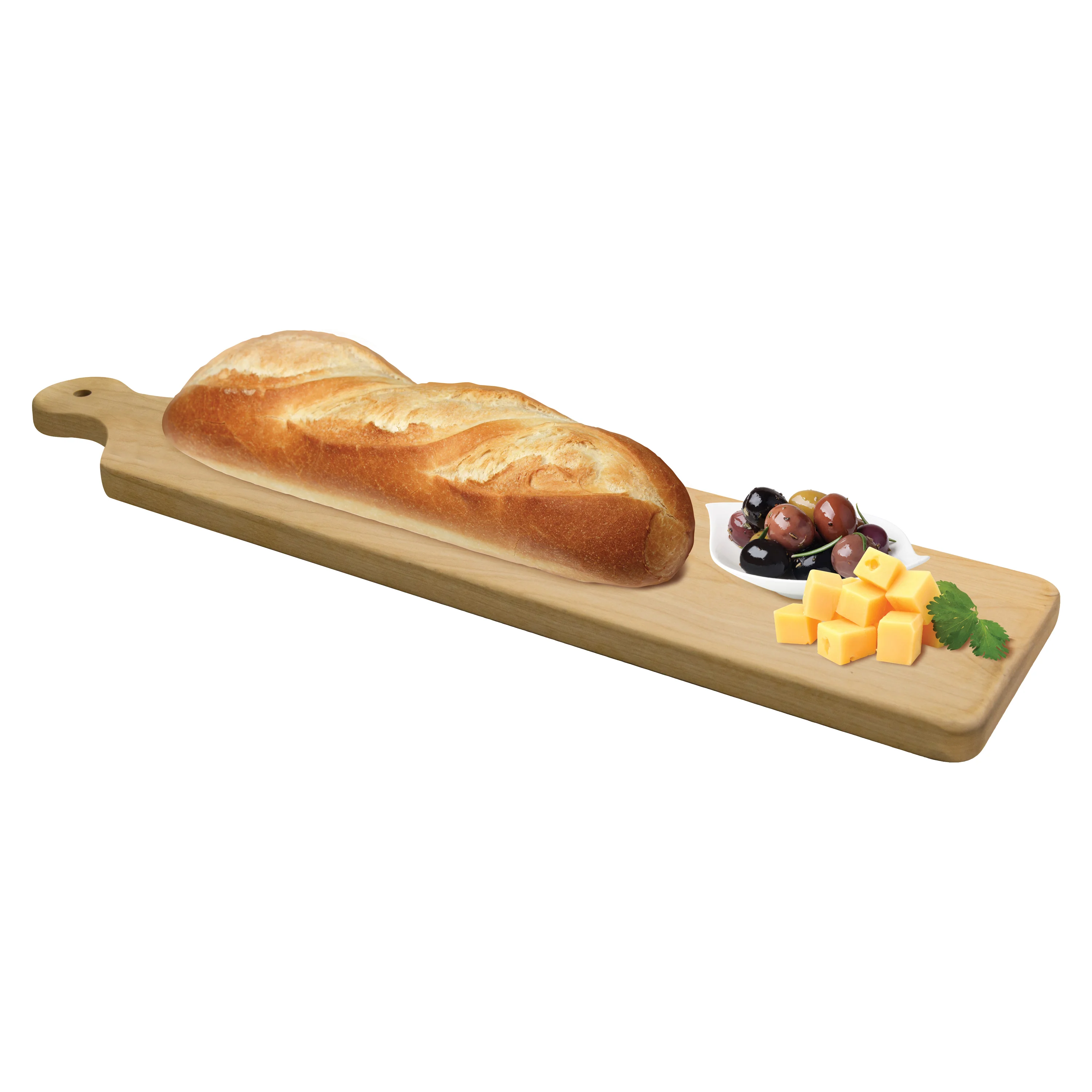 Winco WCB-225 5-1/2 Inch Rectangular Serving Board with Handle Birchwood - Image 3