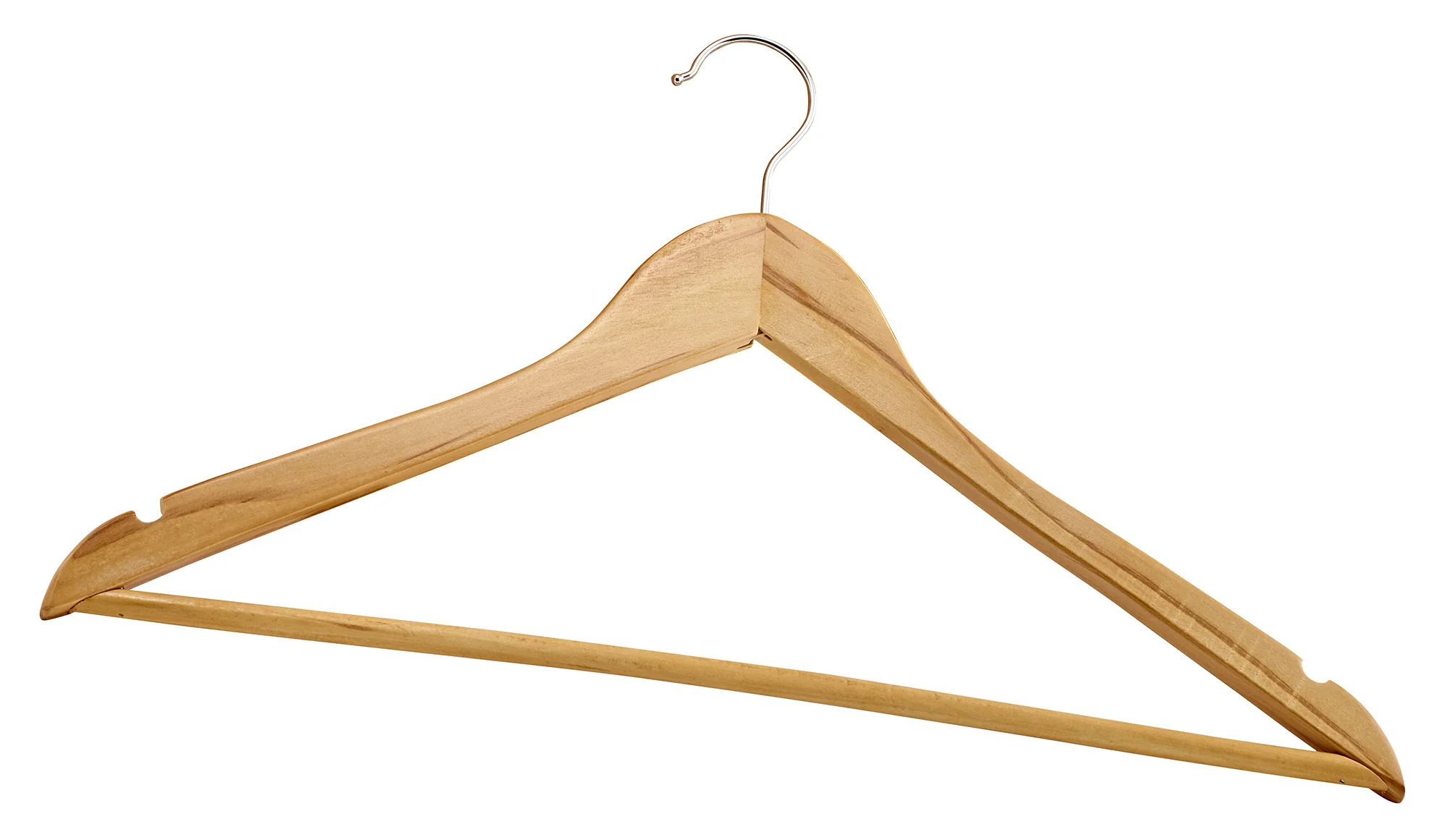Winco WCH-1 Coat Hanger Swivel Metal Hook Maple Hardwood - Image 2