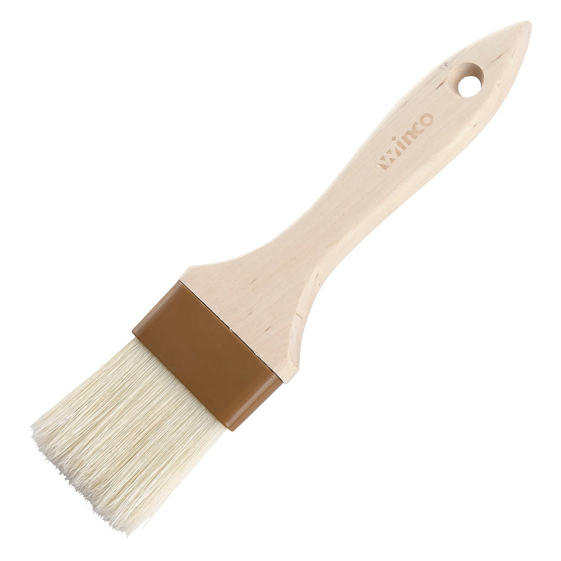 Winco WFB-20 2 Inch Boar Hair Pastry Brush Wooden Handle Plastic Ferrules - Image 2