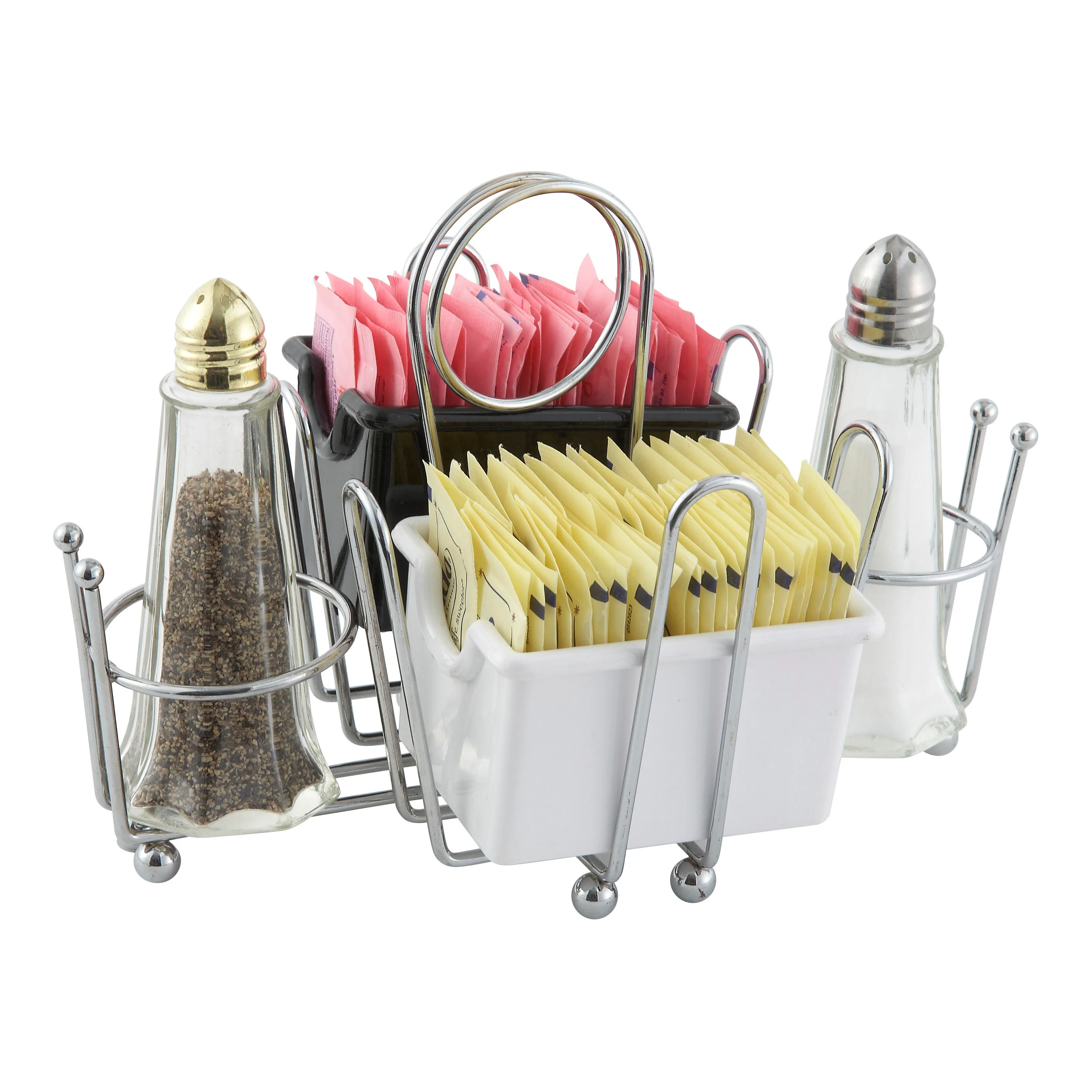 Winco WH-1 Condiment Holder Chrome Plated Wire with 4 Compartments and Center Clip - Image 2