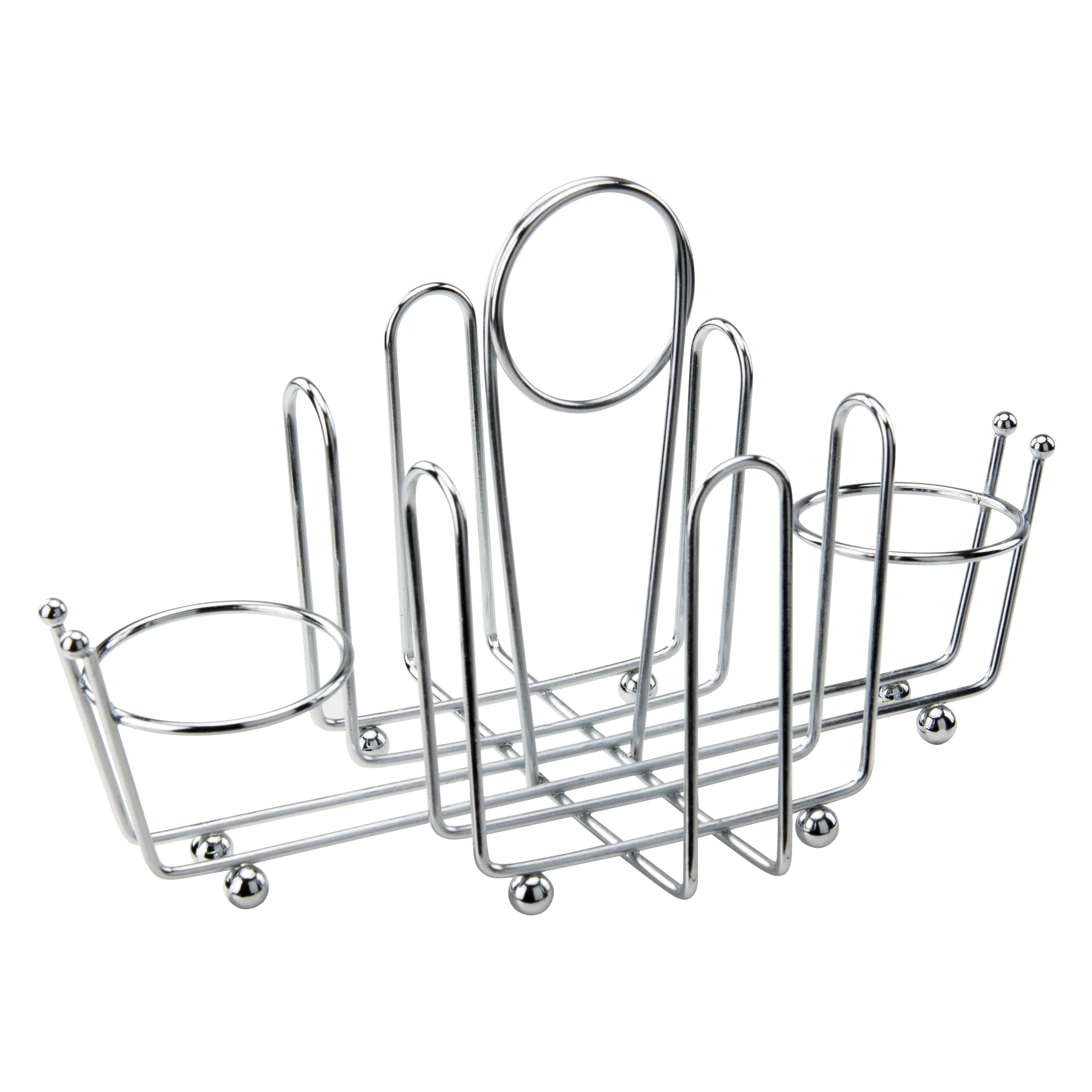 Winco WH-1 Condiment Holder Chrome Plated Wire with 4 Compartments and Center Clip - Image 3