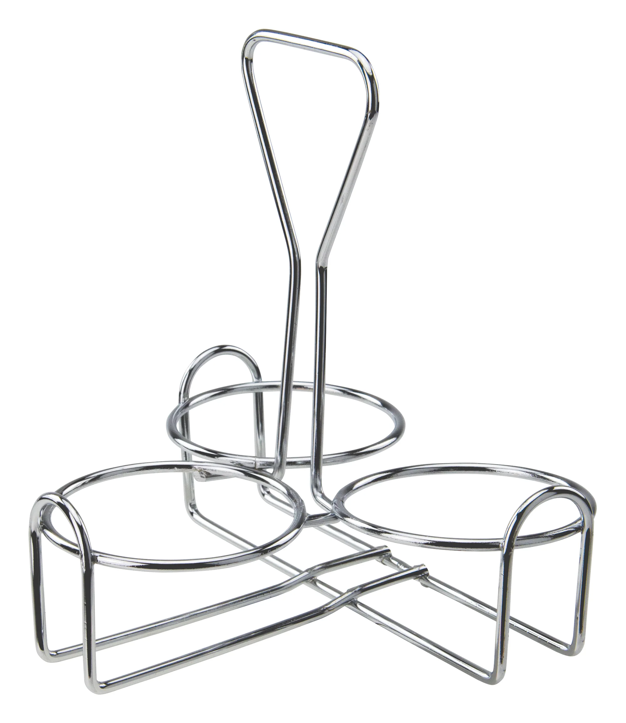 Winco WH-4 Condiment Jar Holder Chrome Plated Metal 3 Ring Design - Image 3