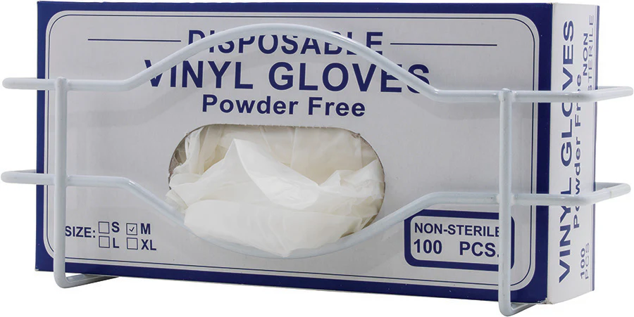 Winco WHW-10 10 Inch Glove Box Holder White Painted Steel With Organizer - Image 2