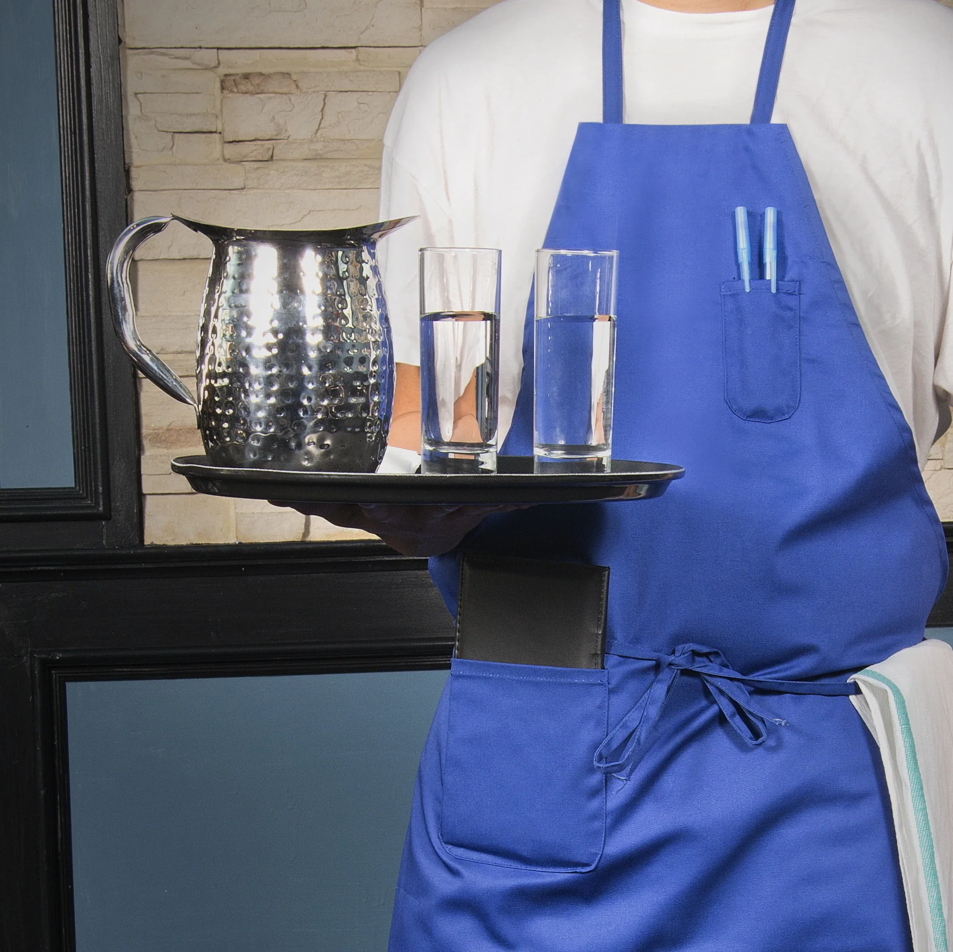 Winco WPB-3H 3 Qt Hammered Bell Pitcher Ergonomic Handle Stainless Steel - Image 3